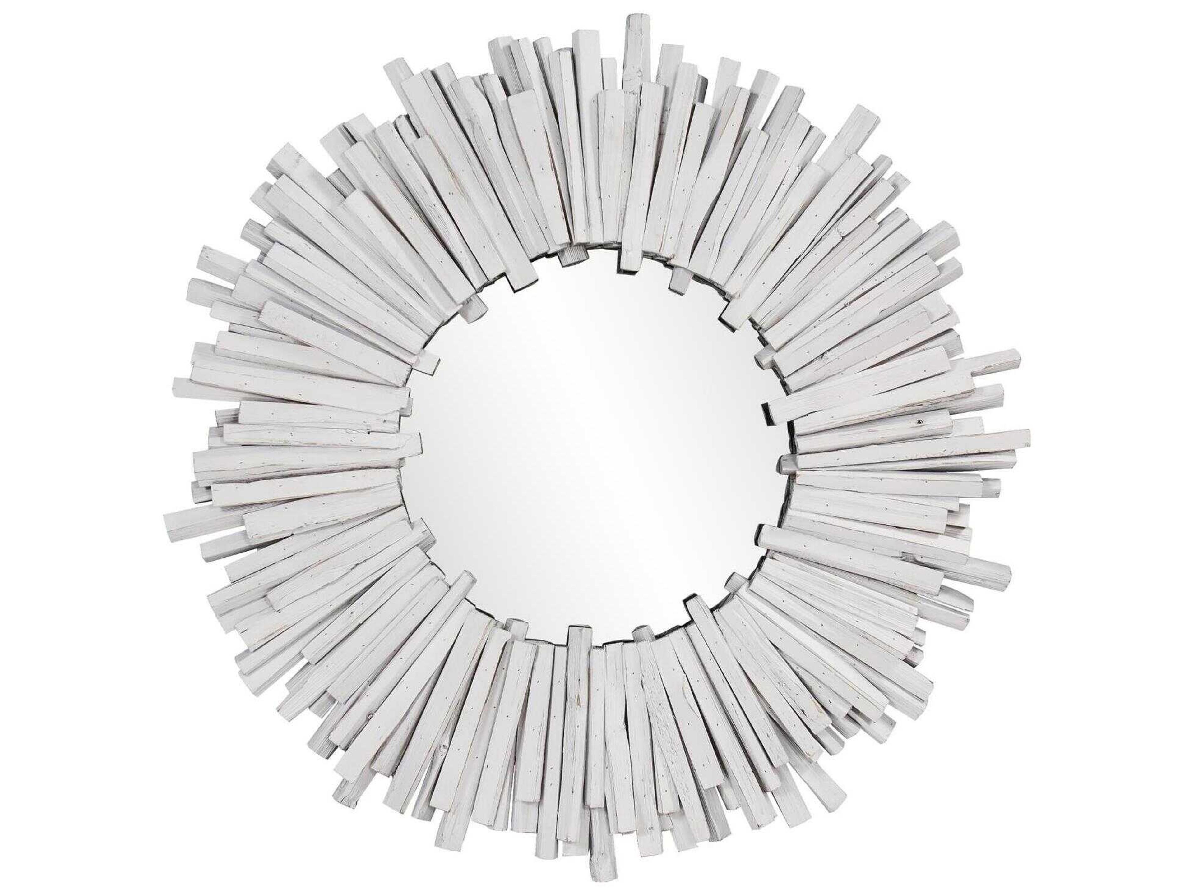 Durango White Sunburst Wall Mirror