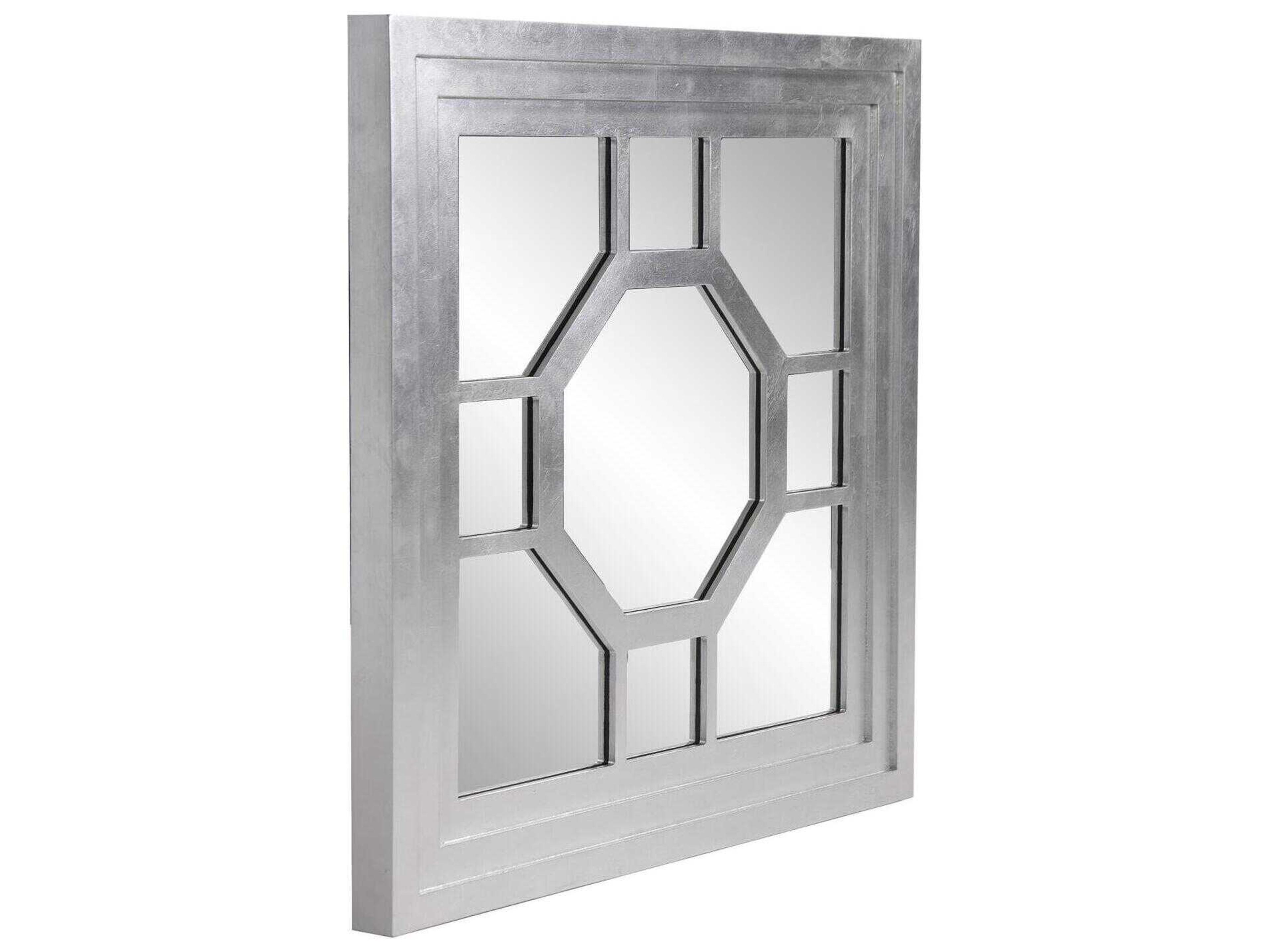 Howard Elliott Palmer Silver Square Wall Mirror