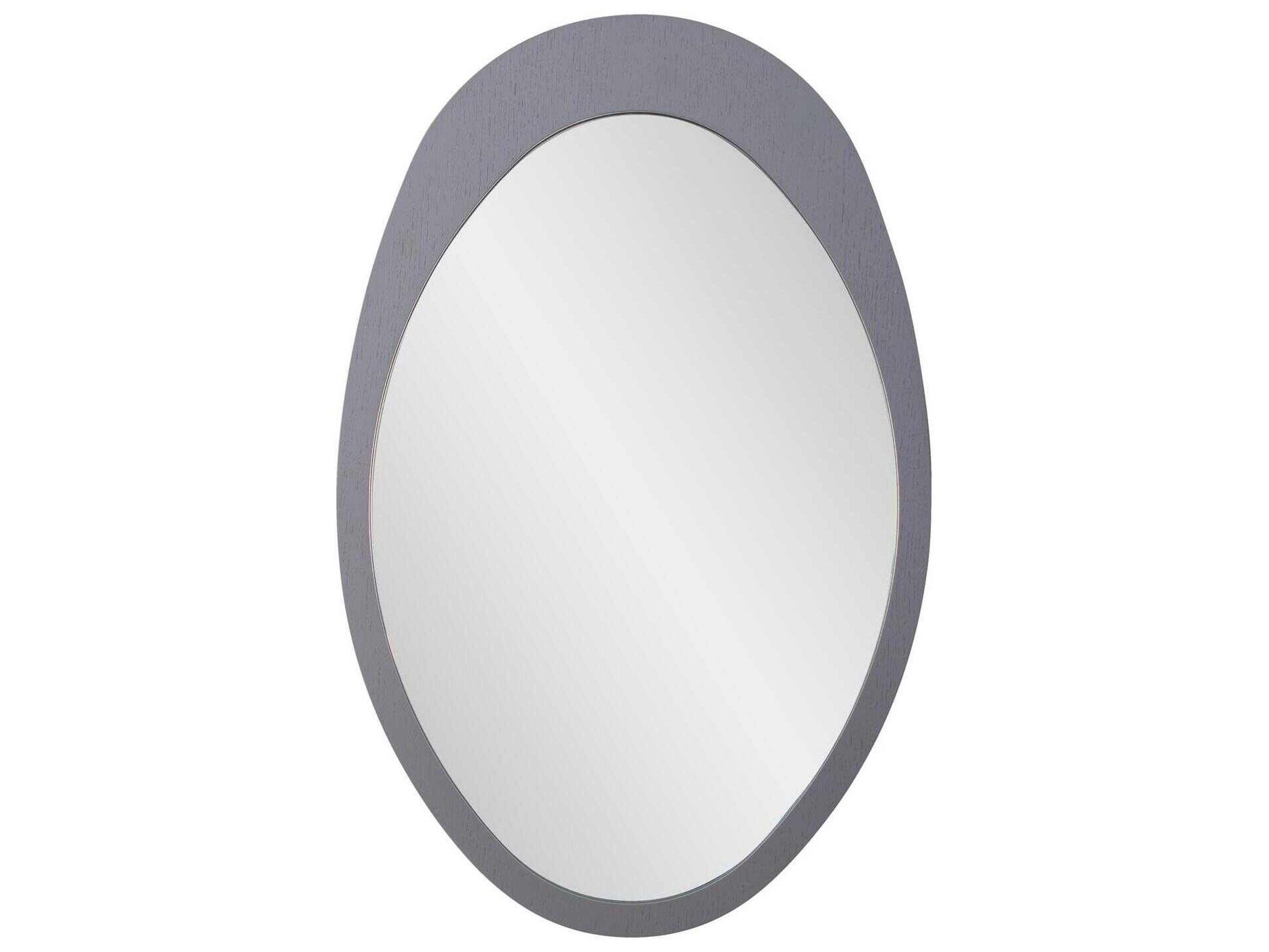 Saldar Matte Gray Oval Wall Mirror