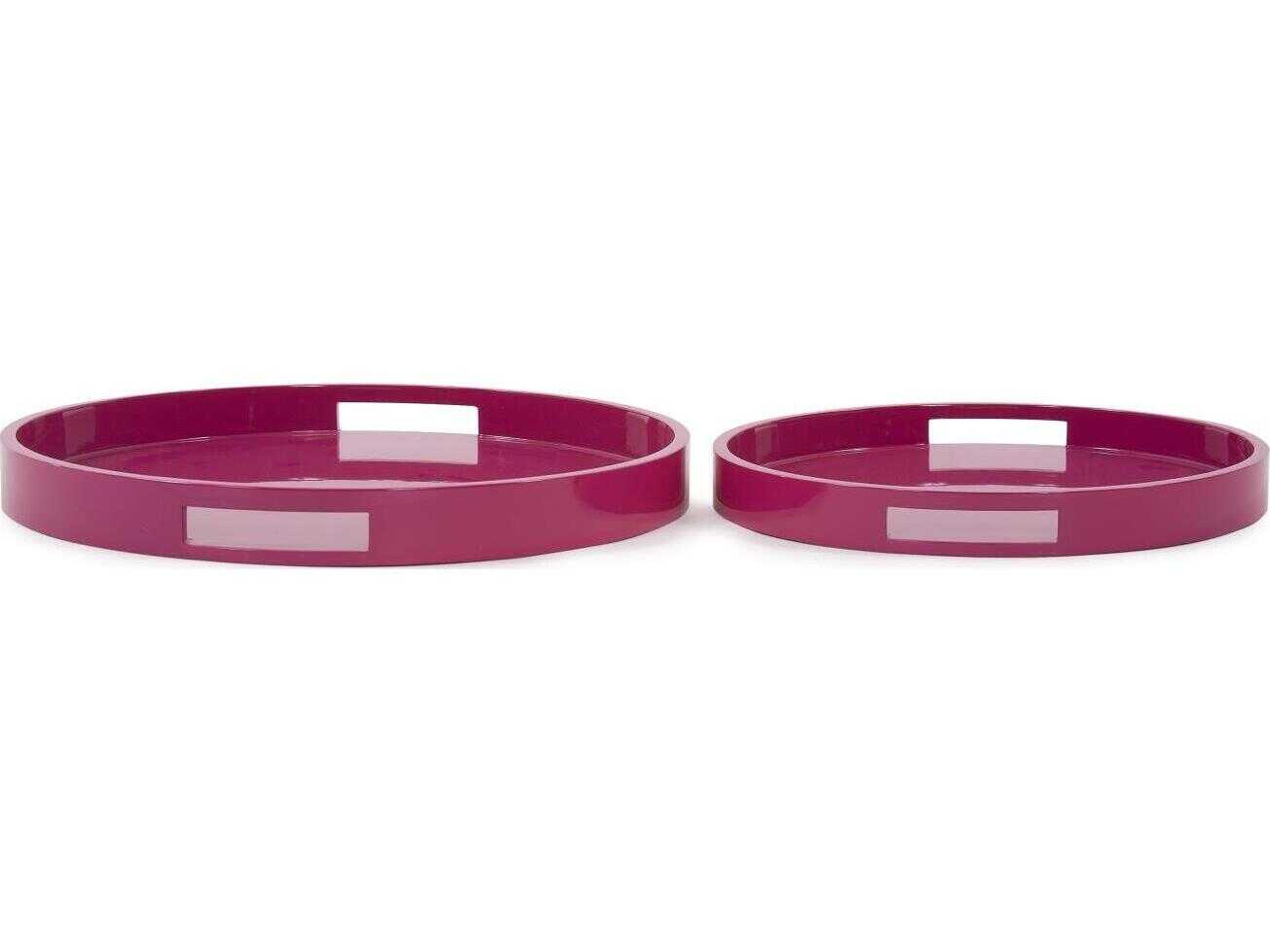 Howard Elliott Saint Tropez Glossy Fuchsia Serving Tray Set of 2
