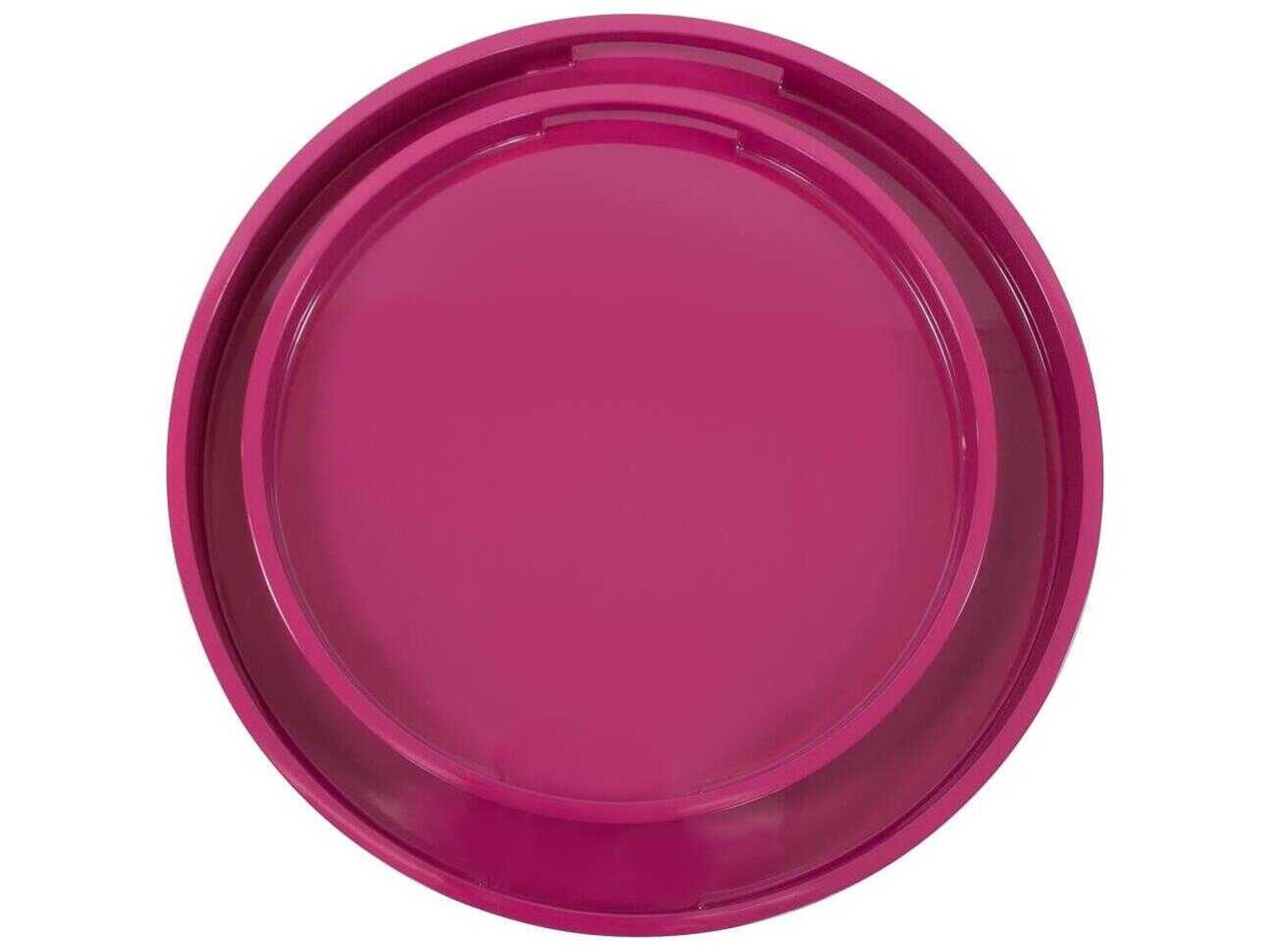 Howard Elliott Saint Tropez Glossy Fuchsia Serving Tray Set of 2