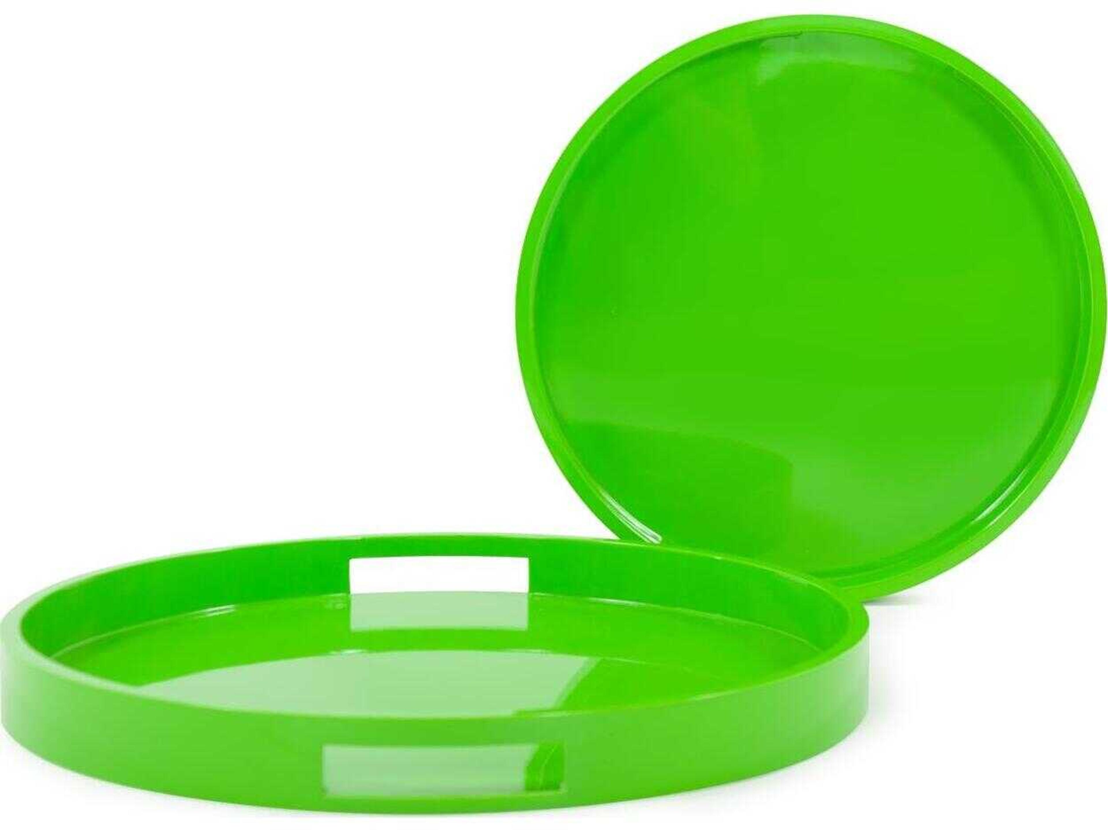 Howard Elliott Saint Tropez Glossy Green Serving Tray Set of 2