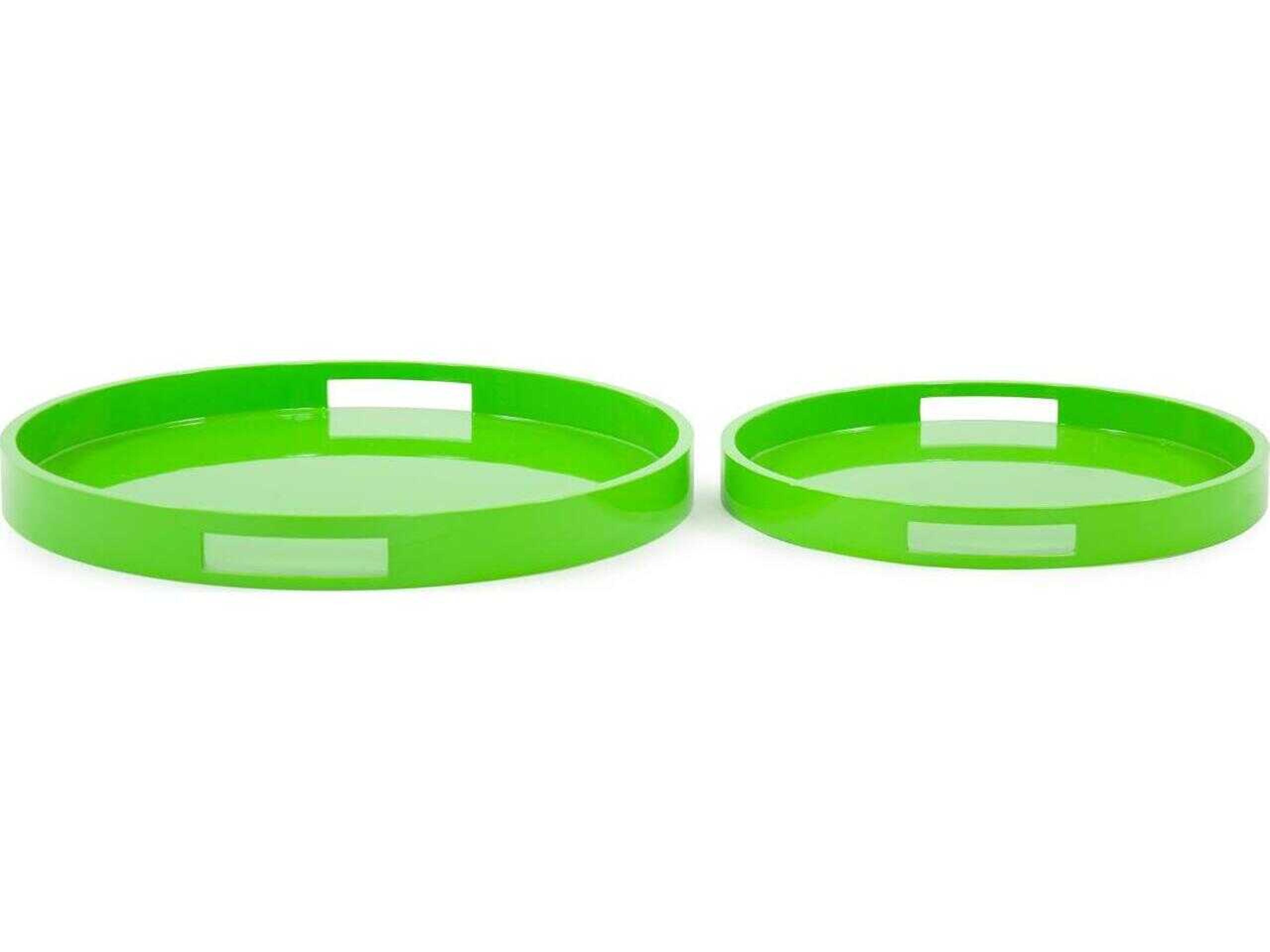 Howard Elliott Saint Tropez Glossy Green Serving Tray Set of 2