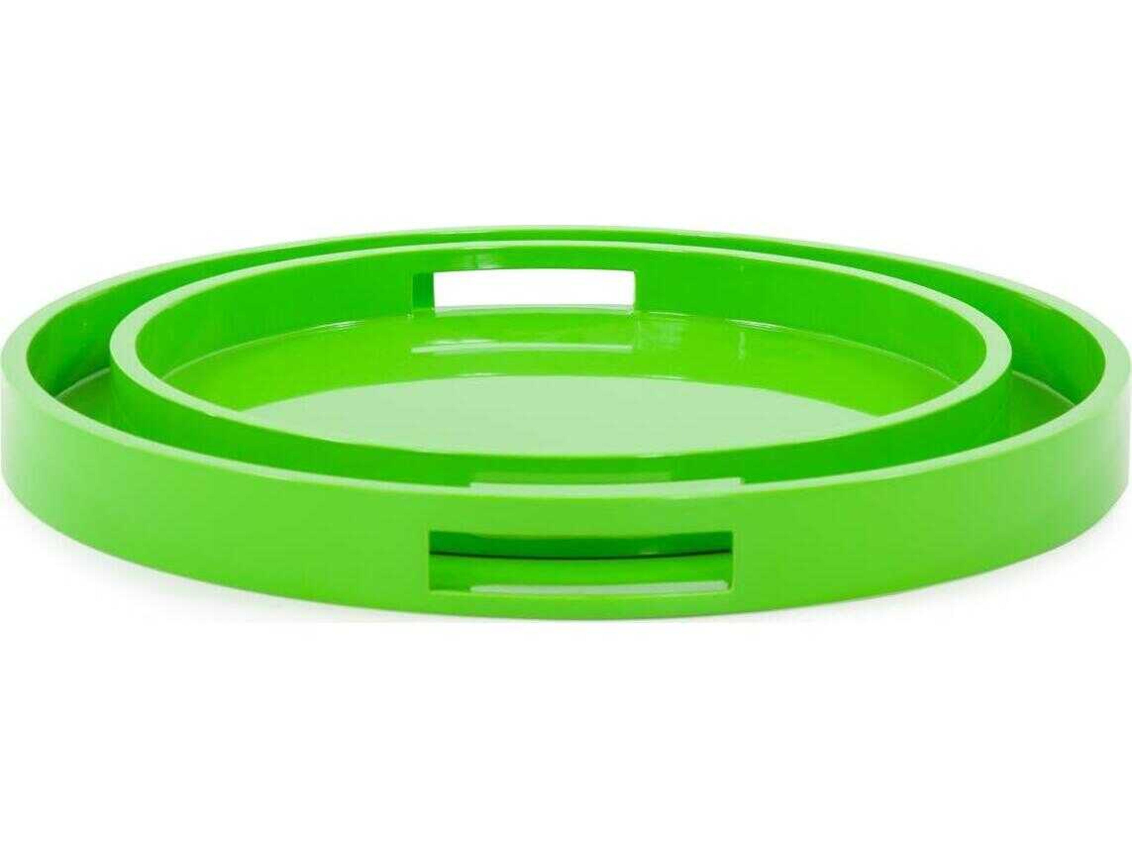 Howard Elliott Saint Tropez Glossy Green Serving Tray Set of 2