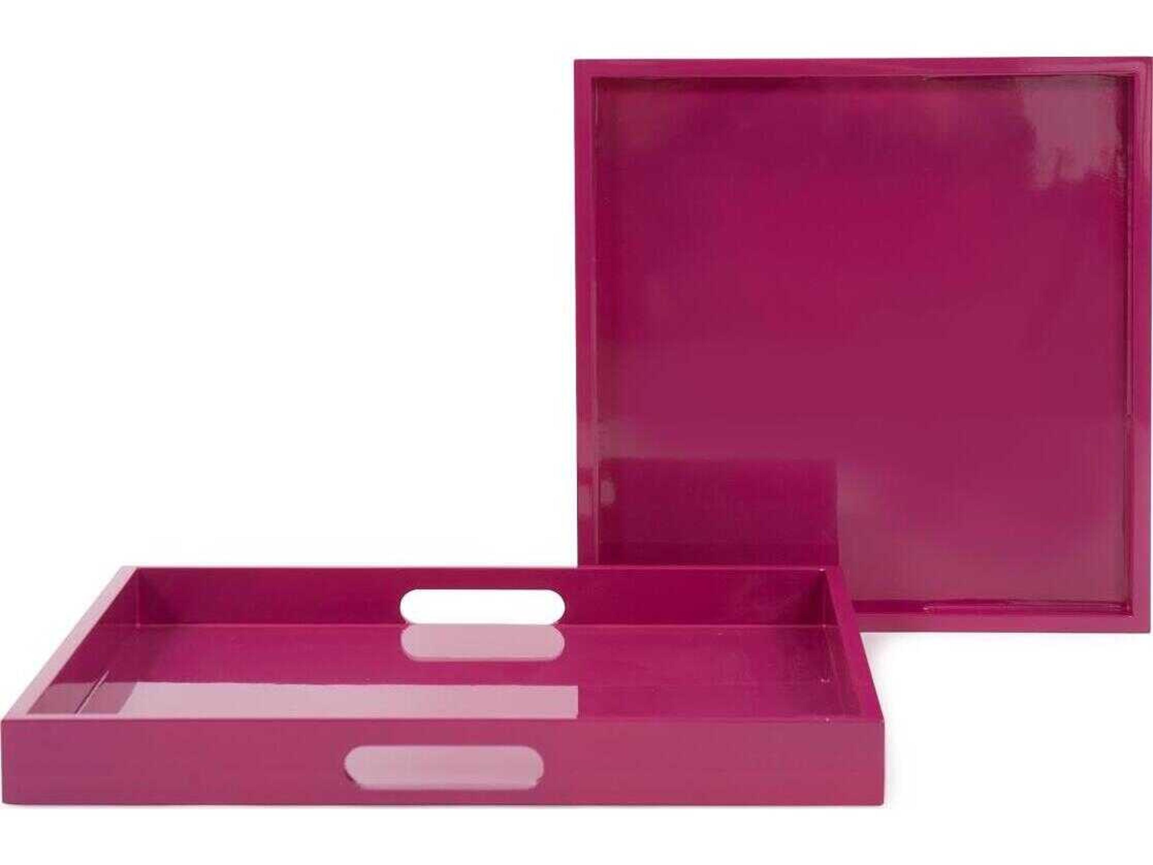 Howard Elliott Saint Tropez Glossy Fuchsia Serving Tray Set of 2