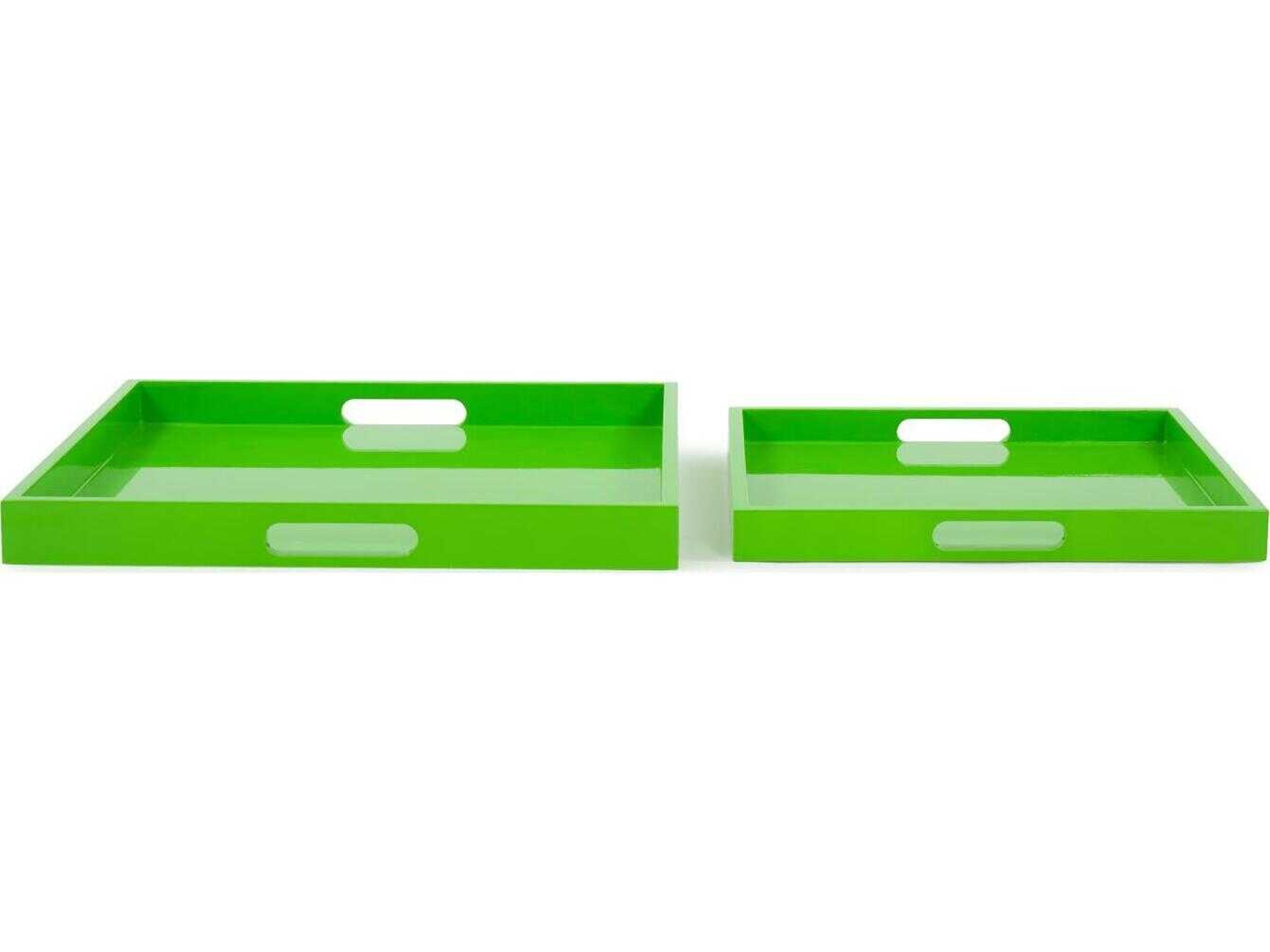 Howard Elliott Saint Tropez Glossy Orange Serving Tray Set of 2