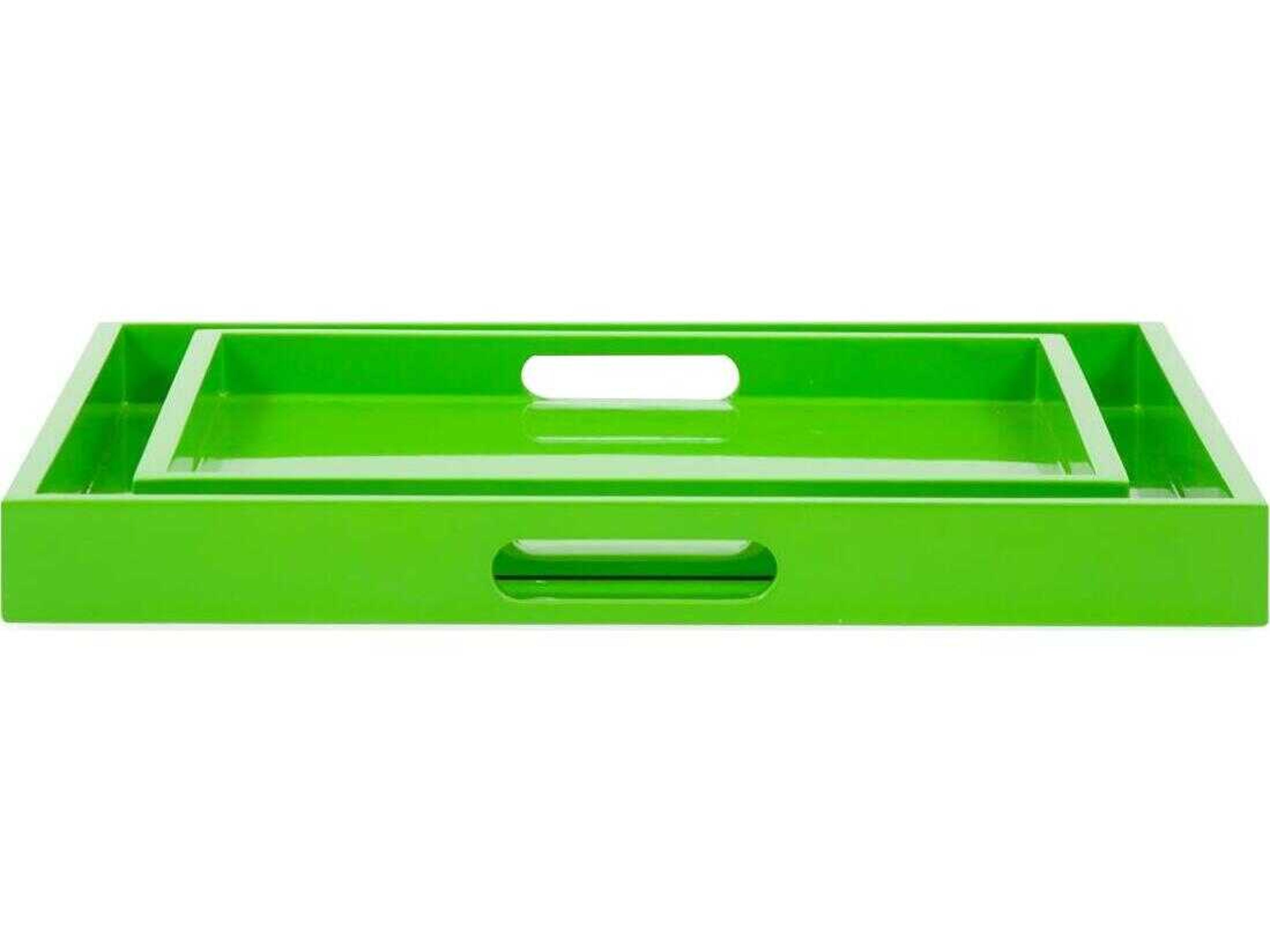 Howard Elliott Saint Tropez Glossy Orange Serving Tray Set of 2