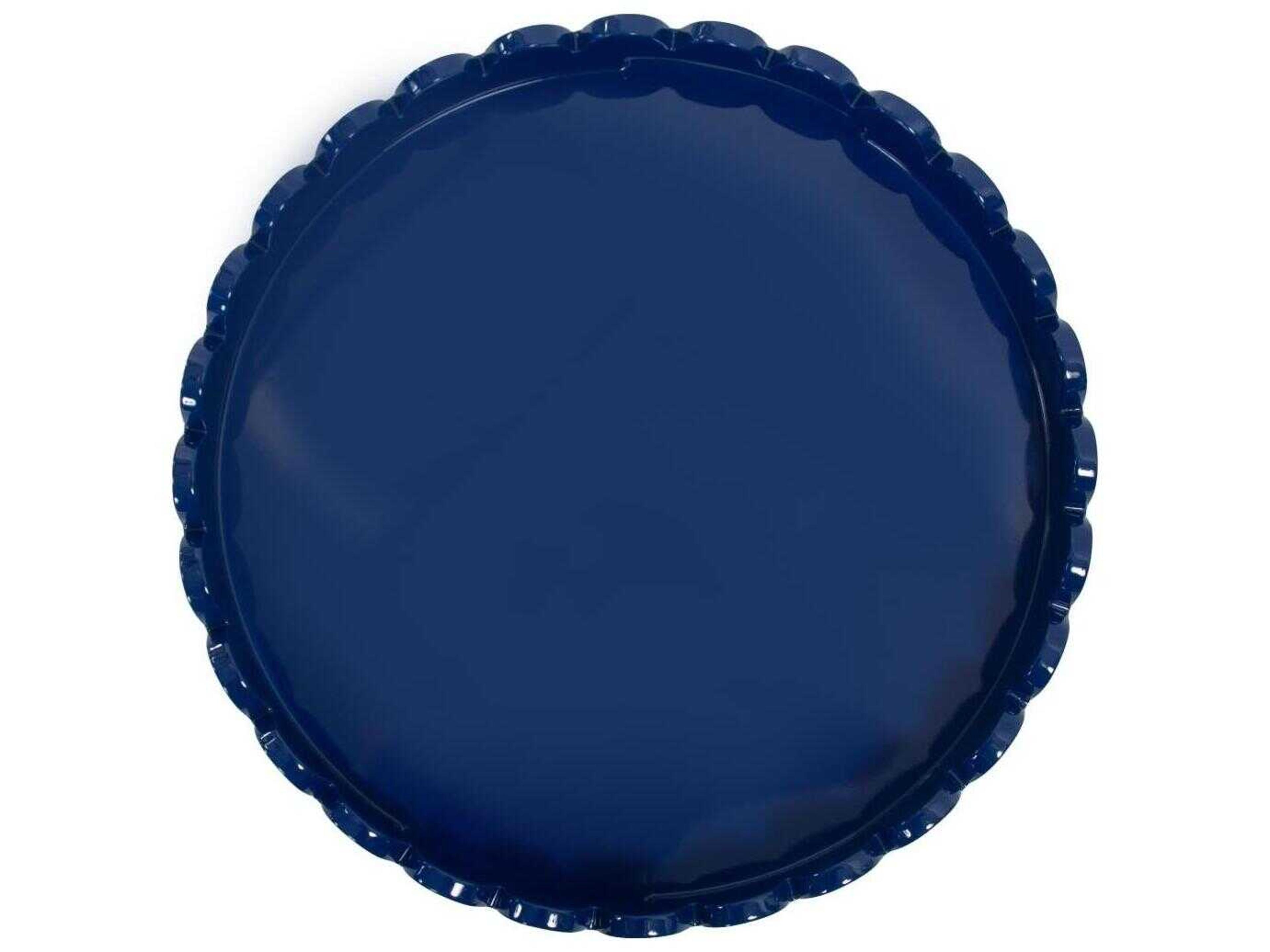 Howard Elliott Scalloped Riviera Glossy Blue Serving Tray