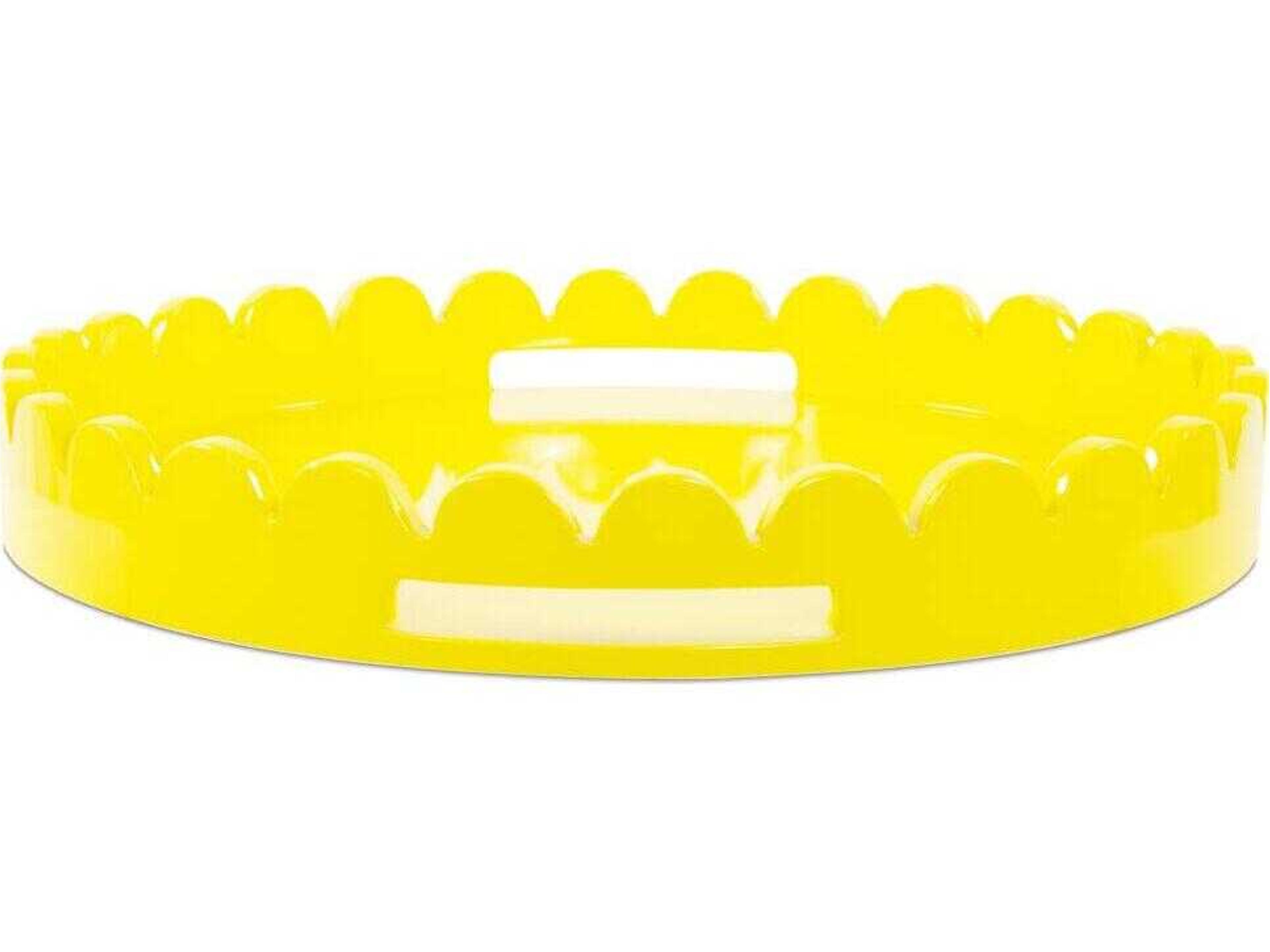 Scalloped Riviera Glossy Yellow Serving Tray