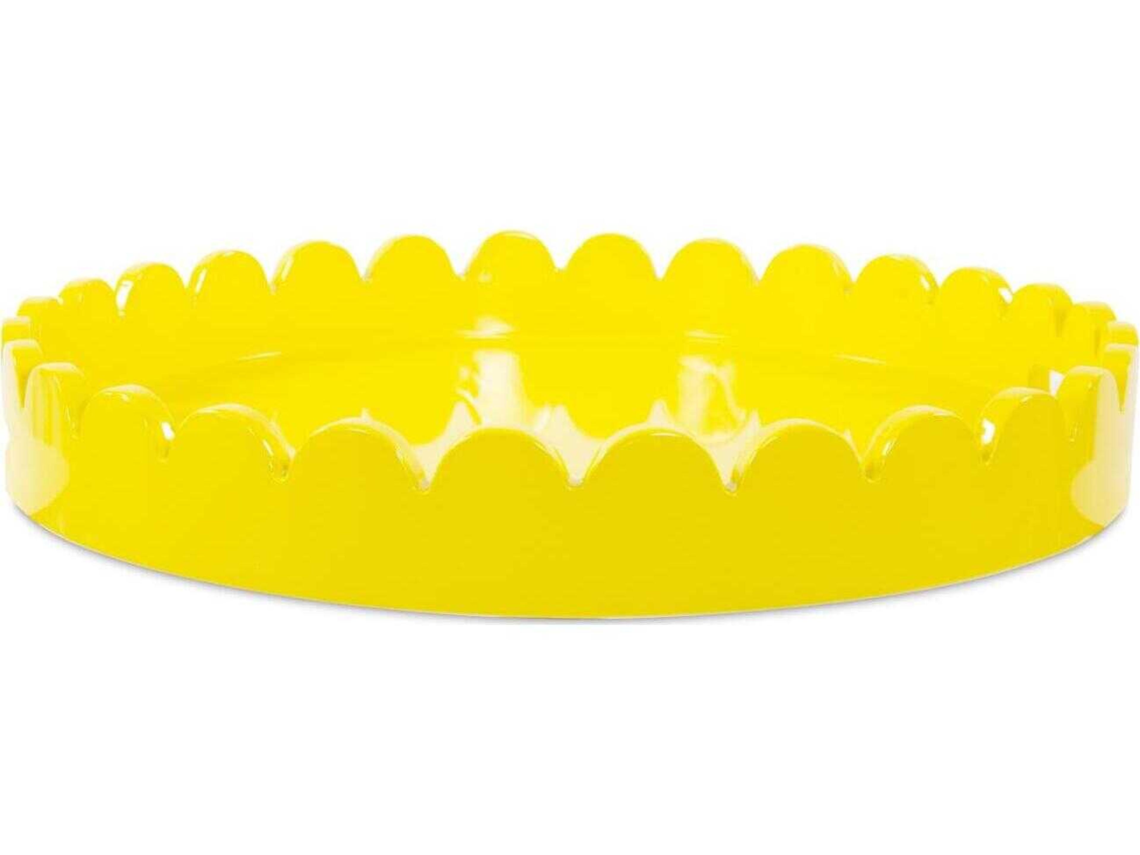 Howard Elliott Scalloped Riviera Glossy Yellow Serving Tray