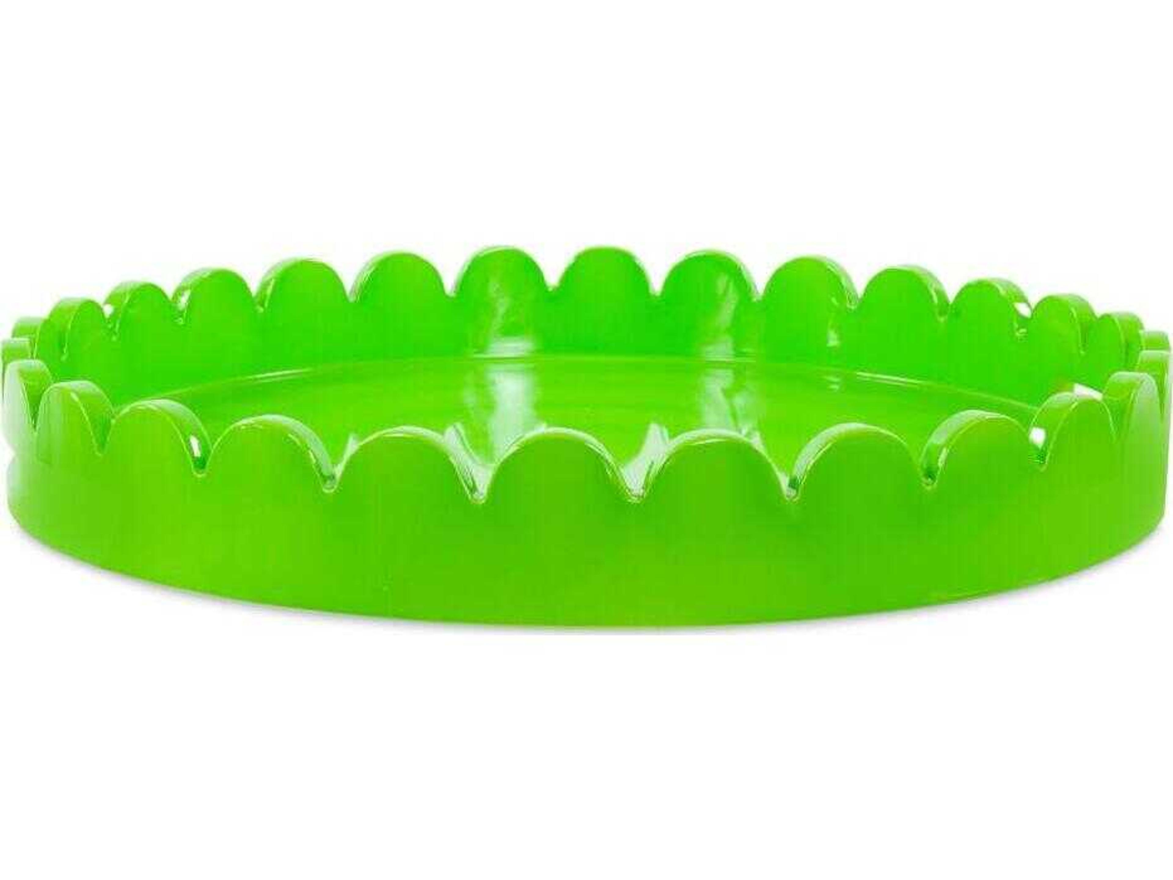 Howard Elliott Scalloped Riviera Glossy Green Serving Tray