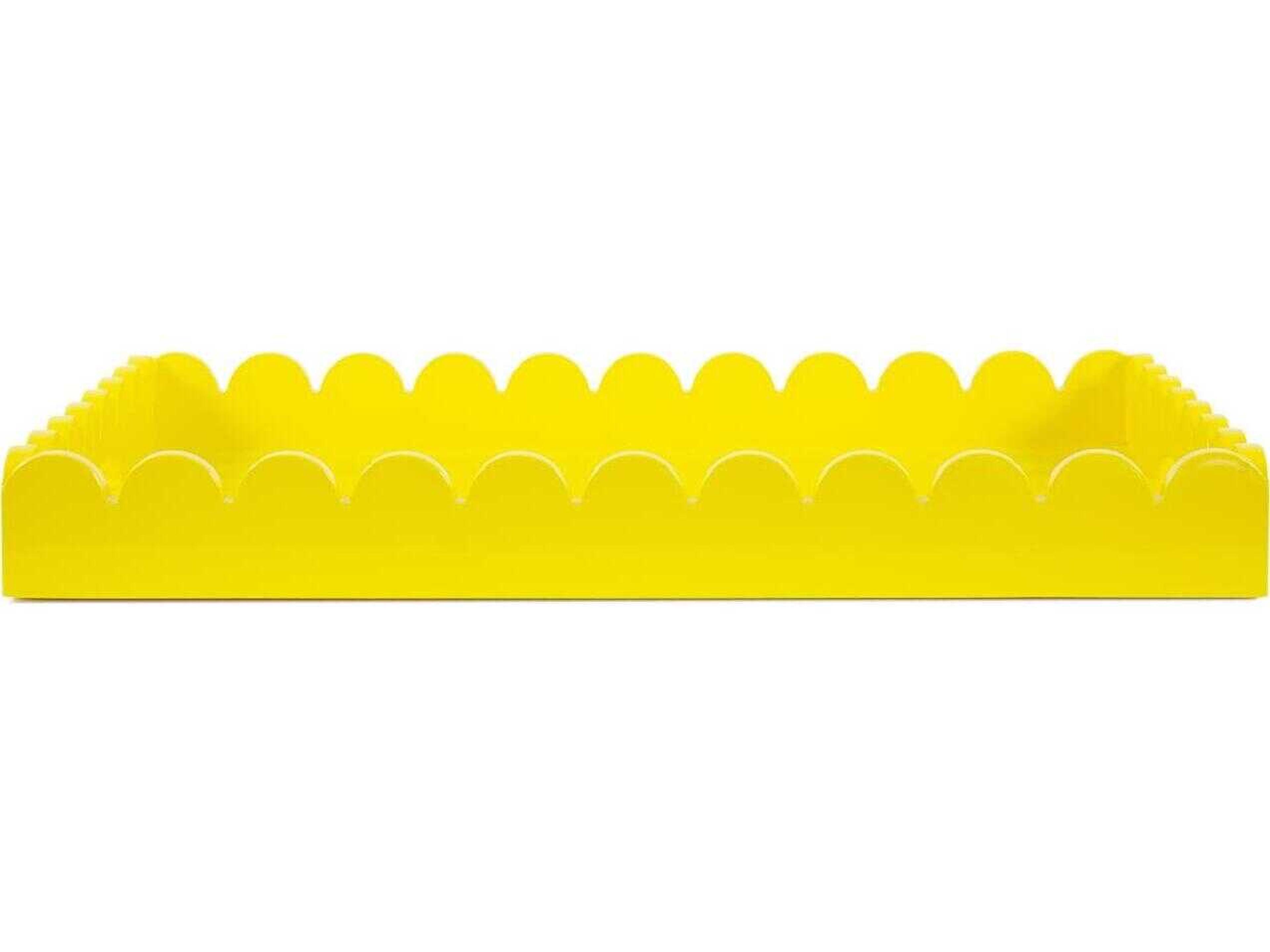 Howard Elliott Scalloped Riviera Glossy Yellow Serving Tray