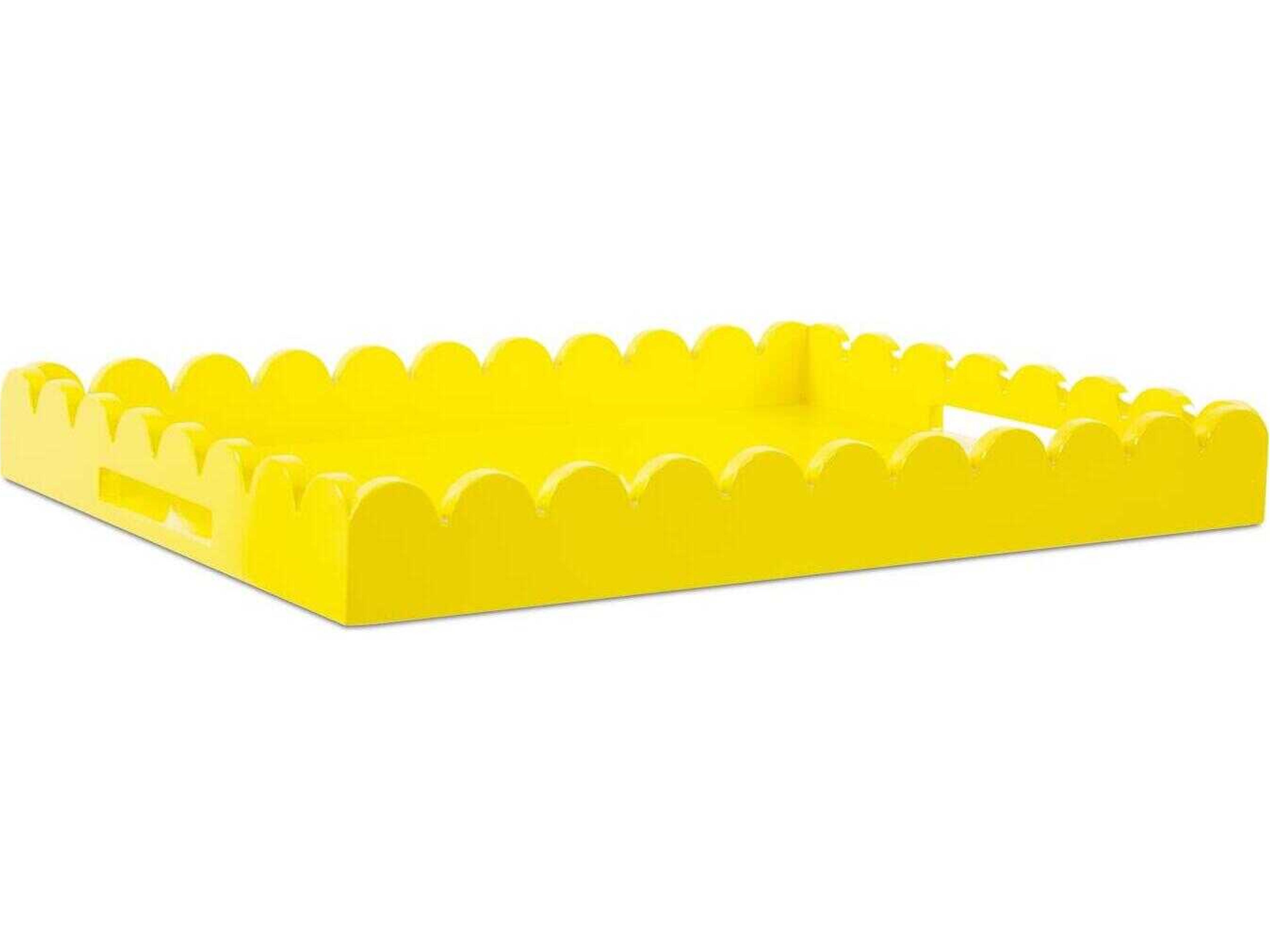 Howard Elliott Scalloped Riviera Glossy Yellow Serving Tray