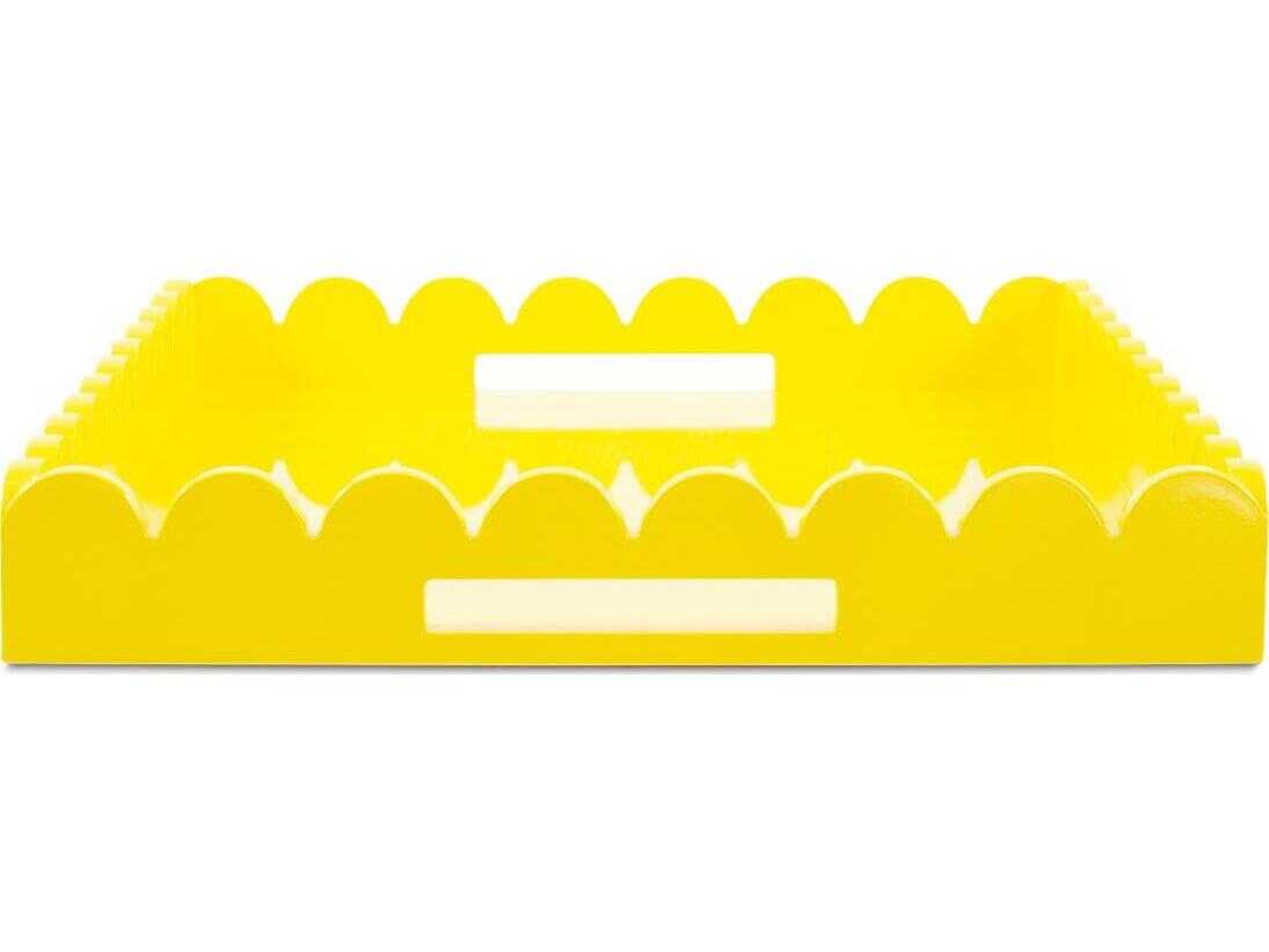Howard Elliott Scalloped Riviera Glossy Yellow Serving Tray