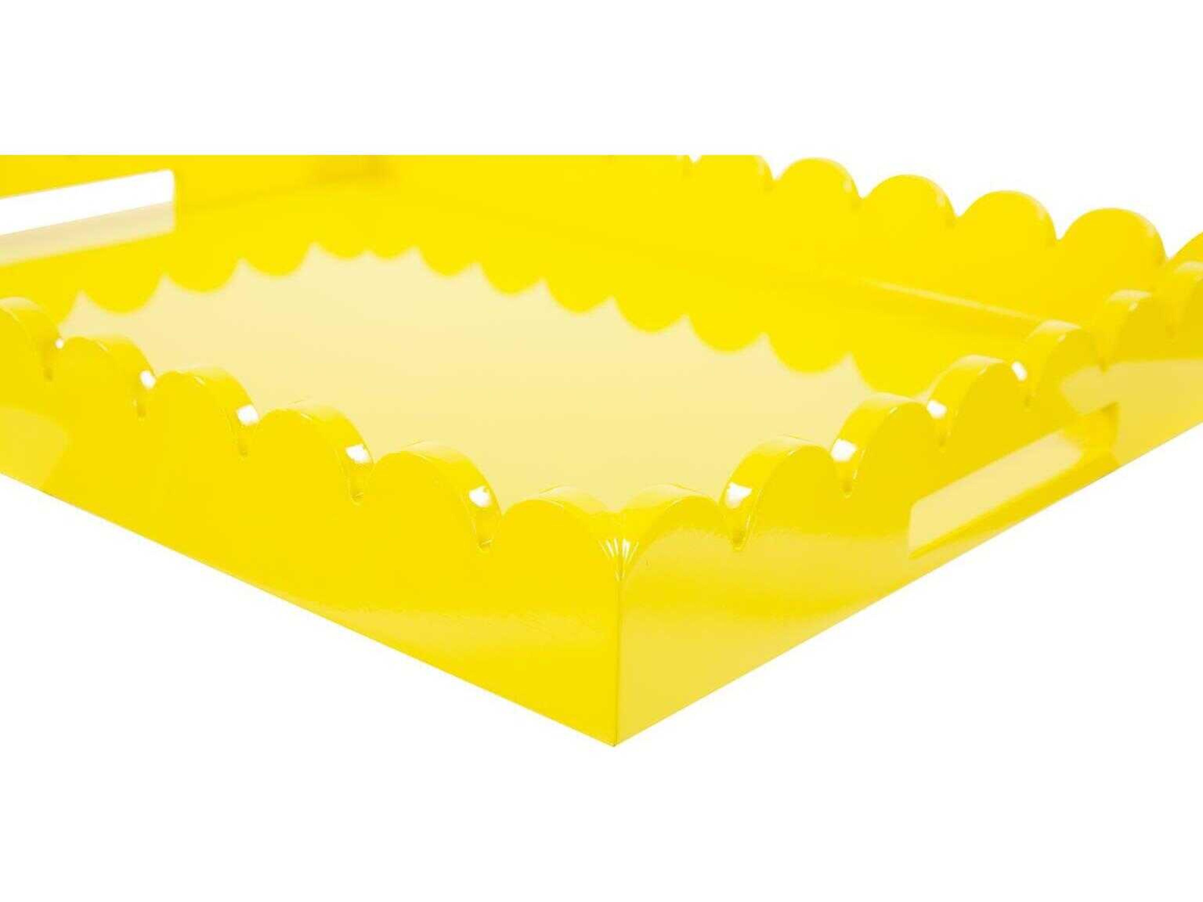 Howard Elliott Scalloped Riviera Glossy Yellow Serving Tray