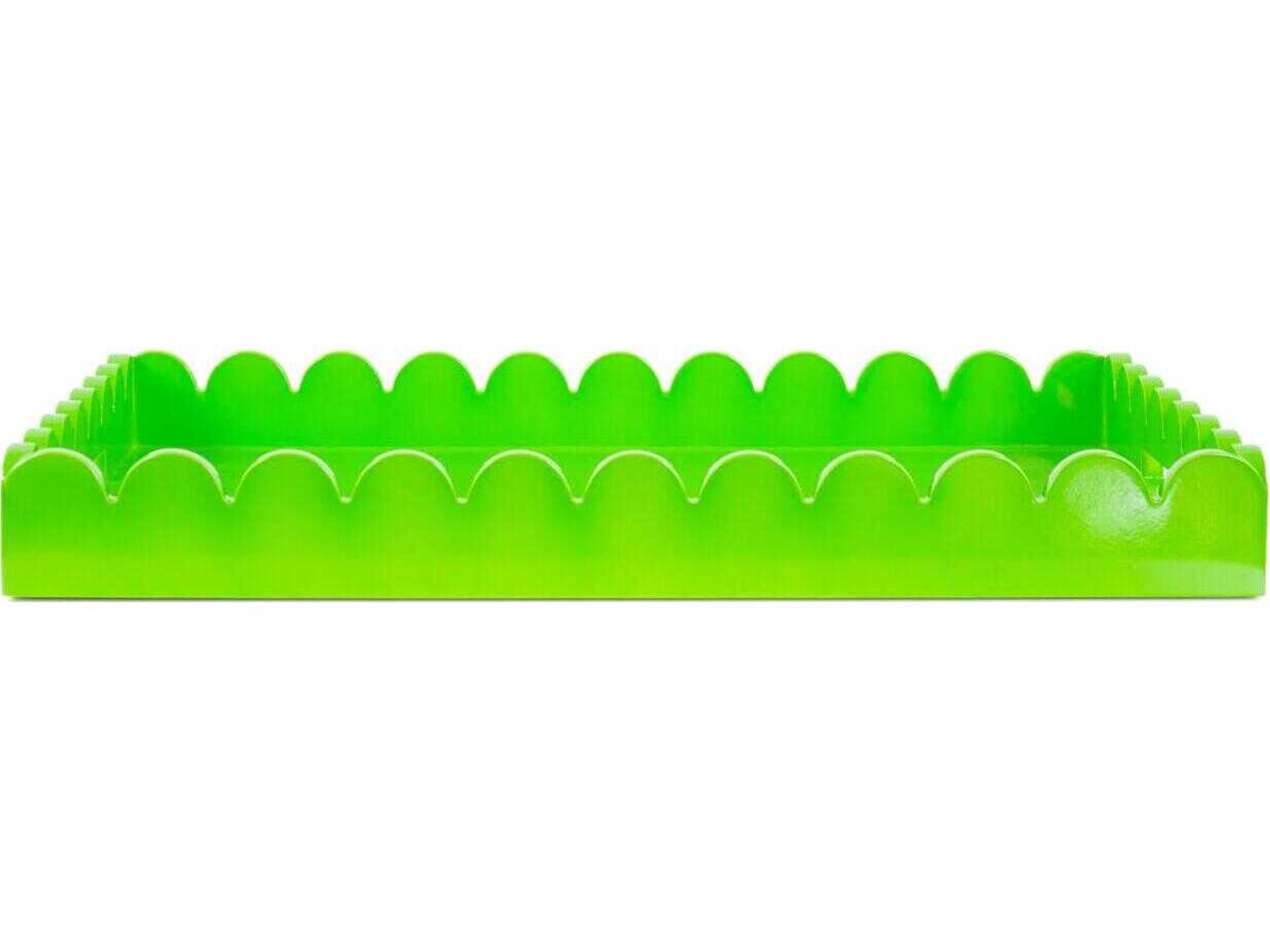 Scalloped Riviera Glossy Green Serving Tray