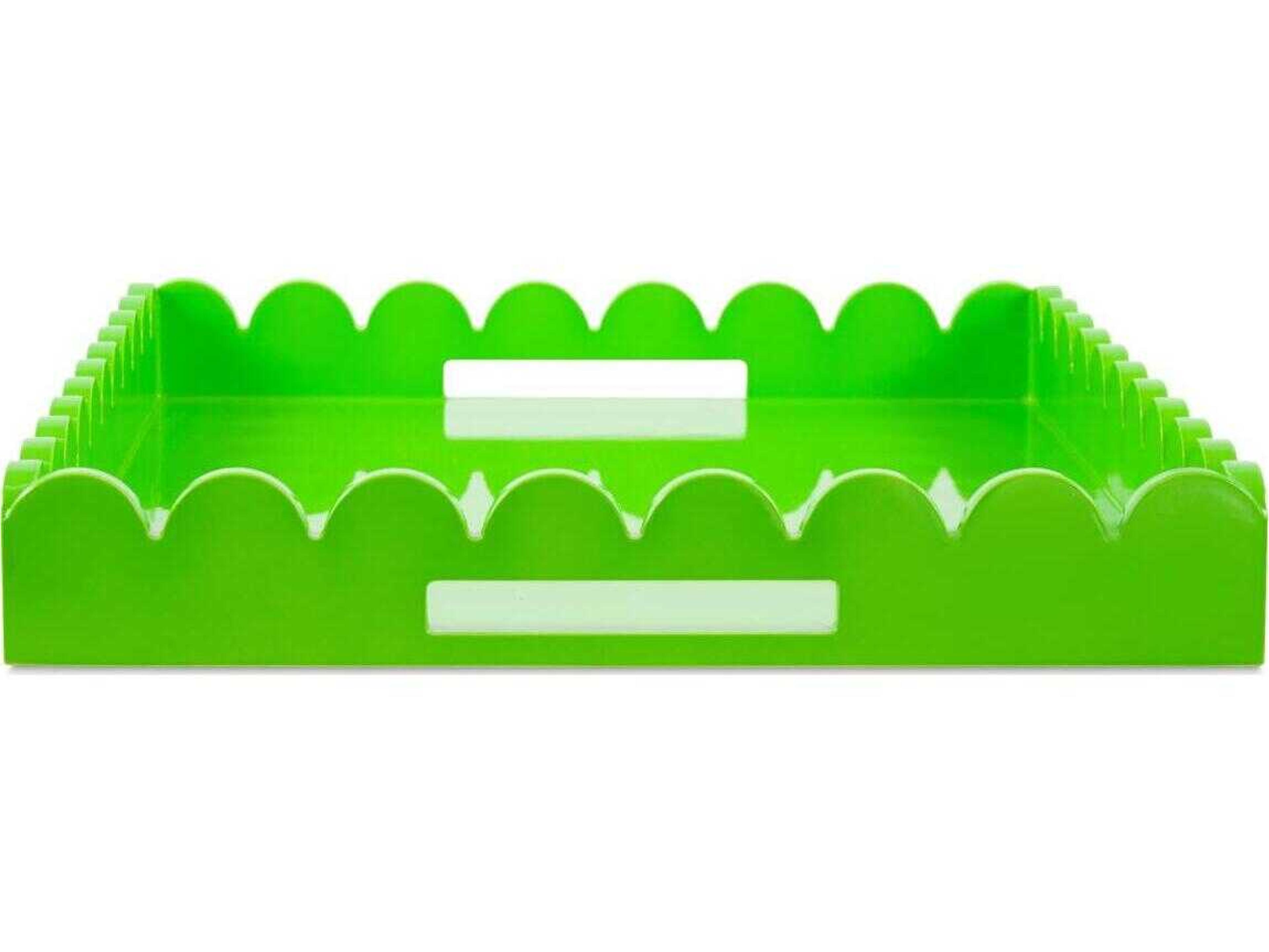 Howard Elliott Scalloped Riviera Glossy Green Serving Tray