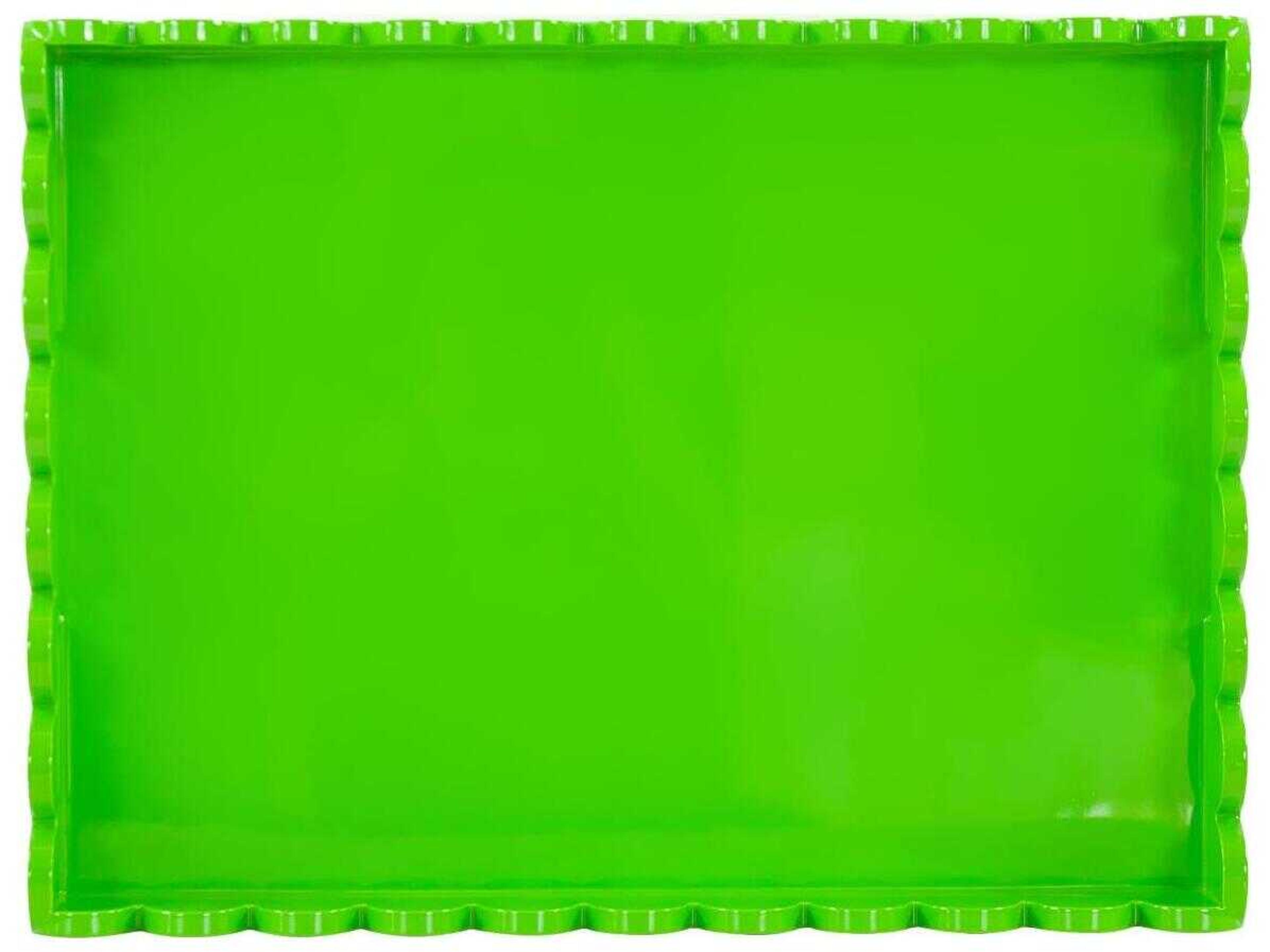 Howard Elliott Scalloped Riviera Glossy Green Serving Tray