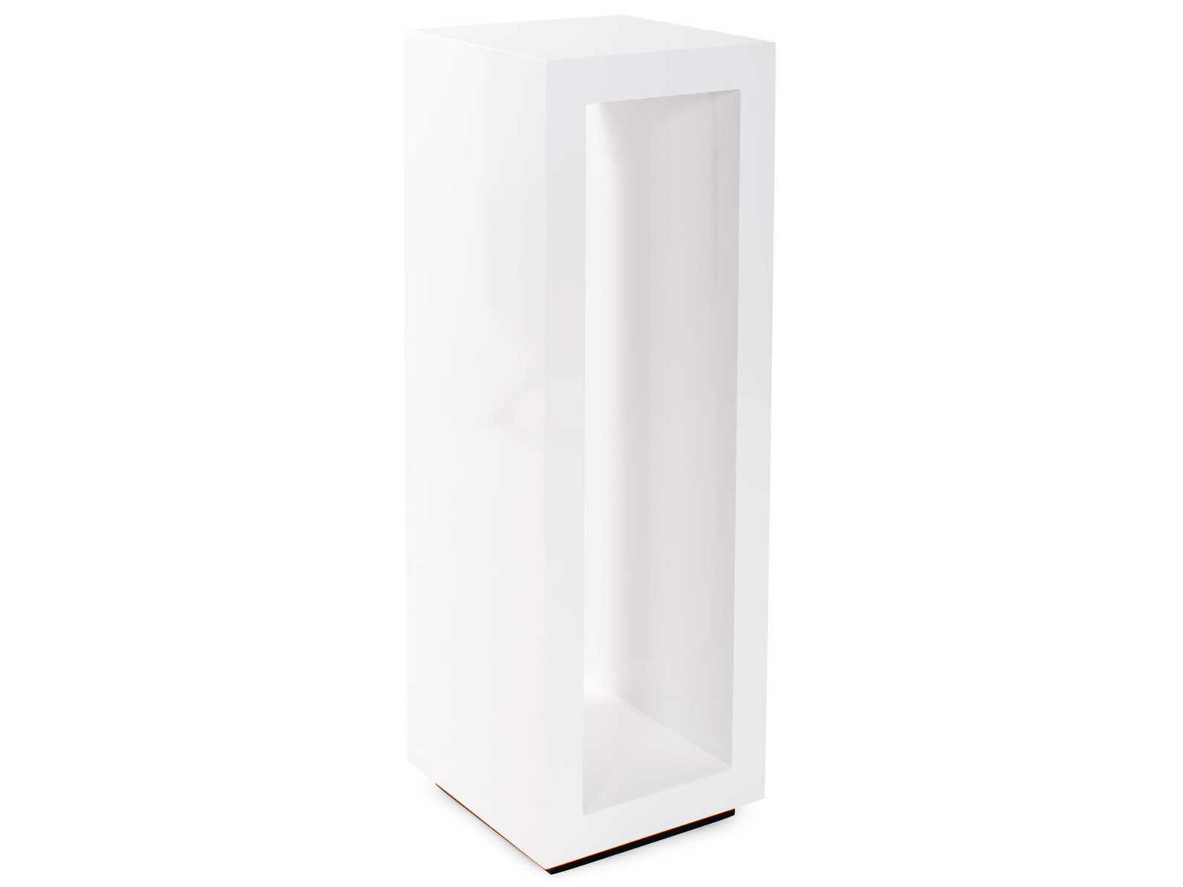 Bianco Square Wood Glossy White End Table