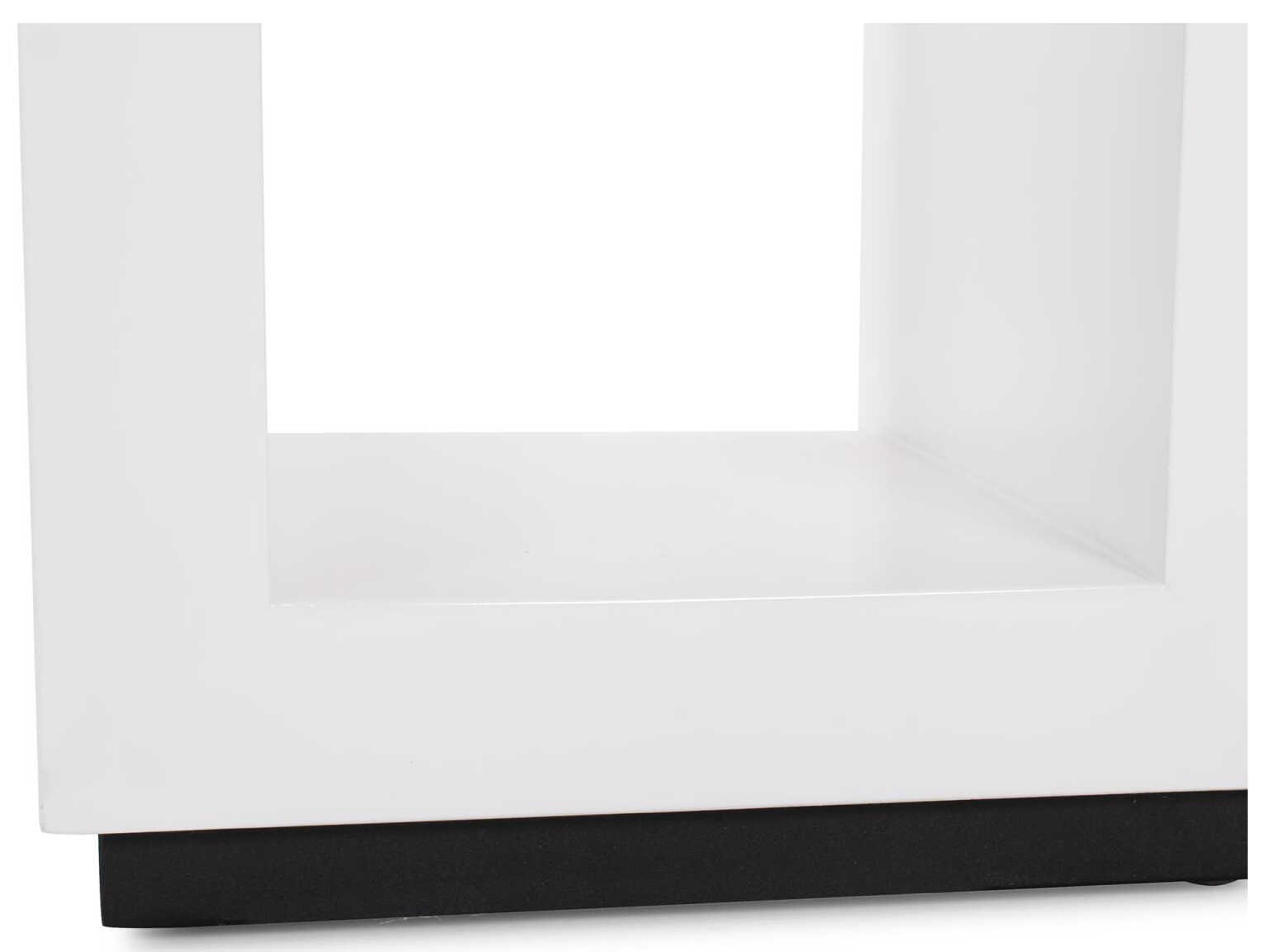 Howard Elliott Bianco Square Wood Glossy White End Table