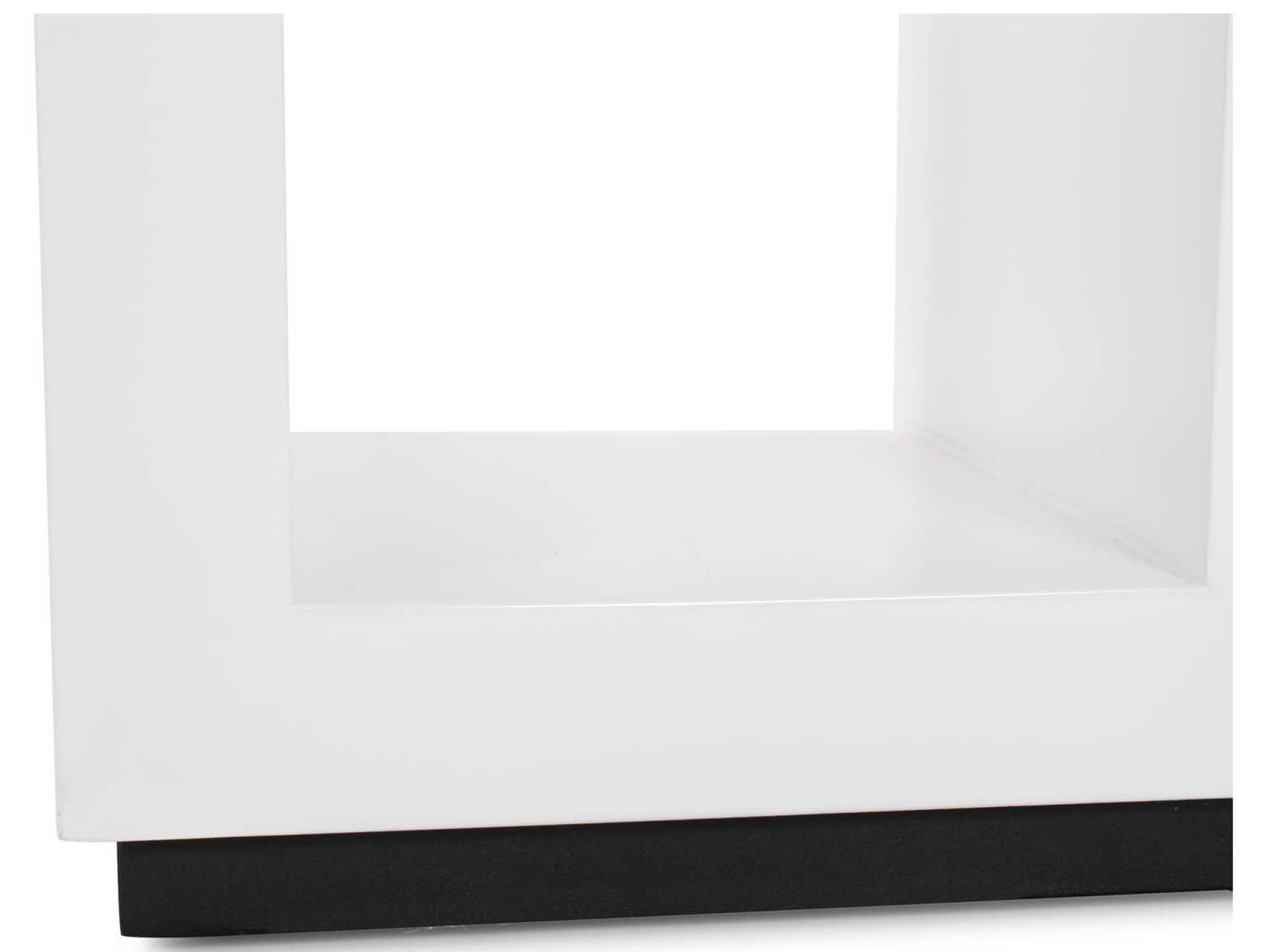 Howard Elliott Bianco Square Wood Glossy White End Table