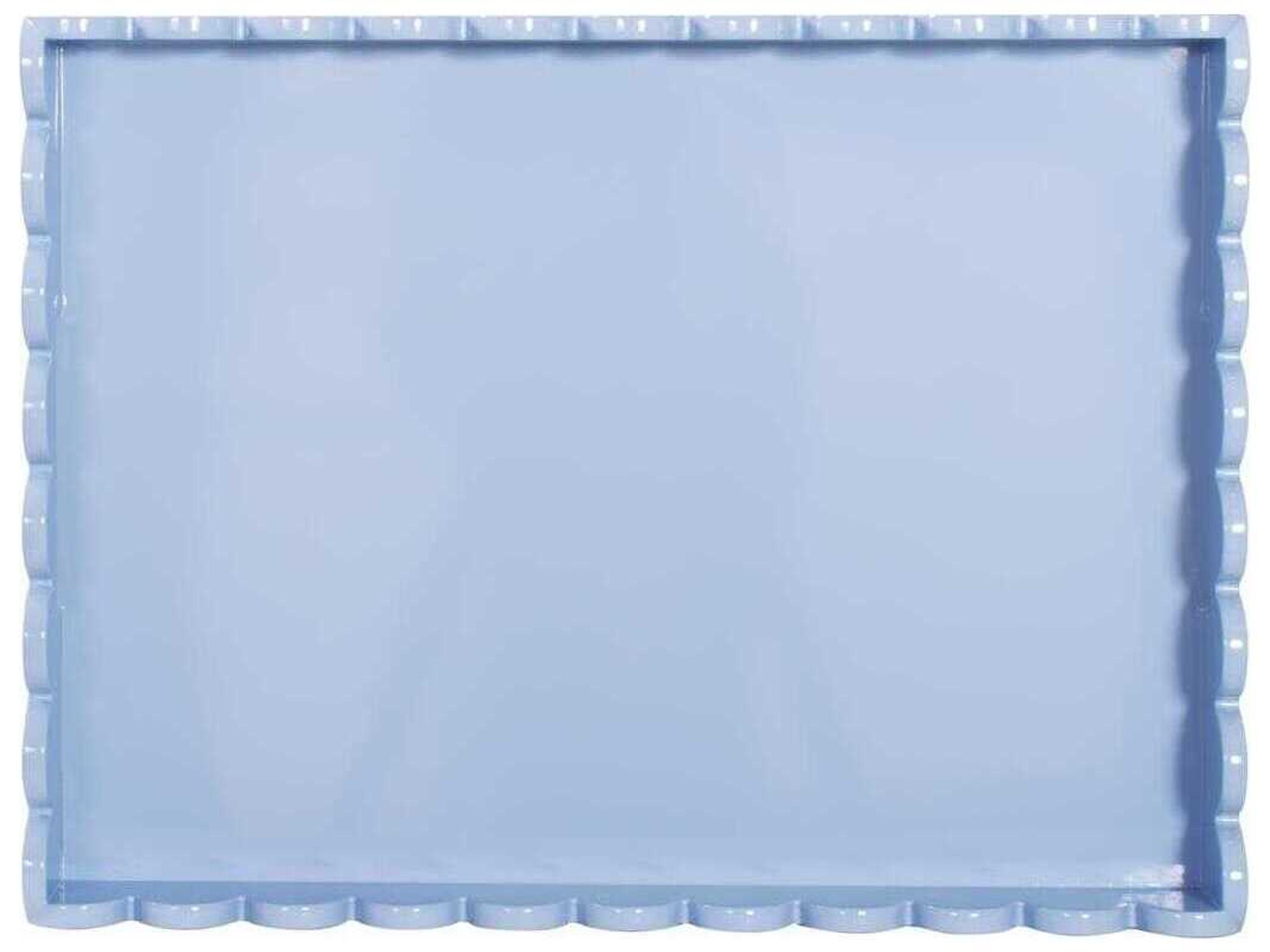 Howard Elliott Scalloped Riviera Light Blue Grey Serving Tray