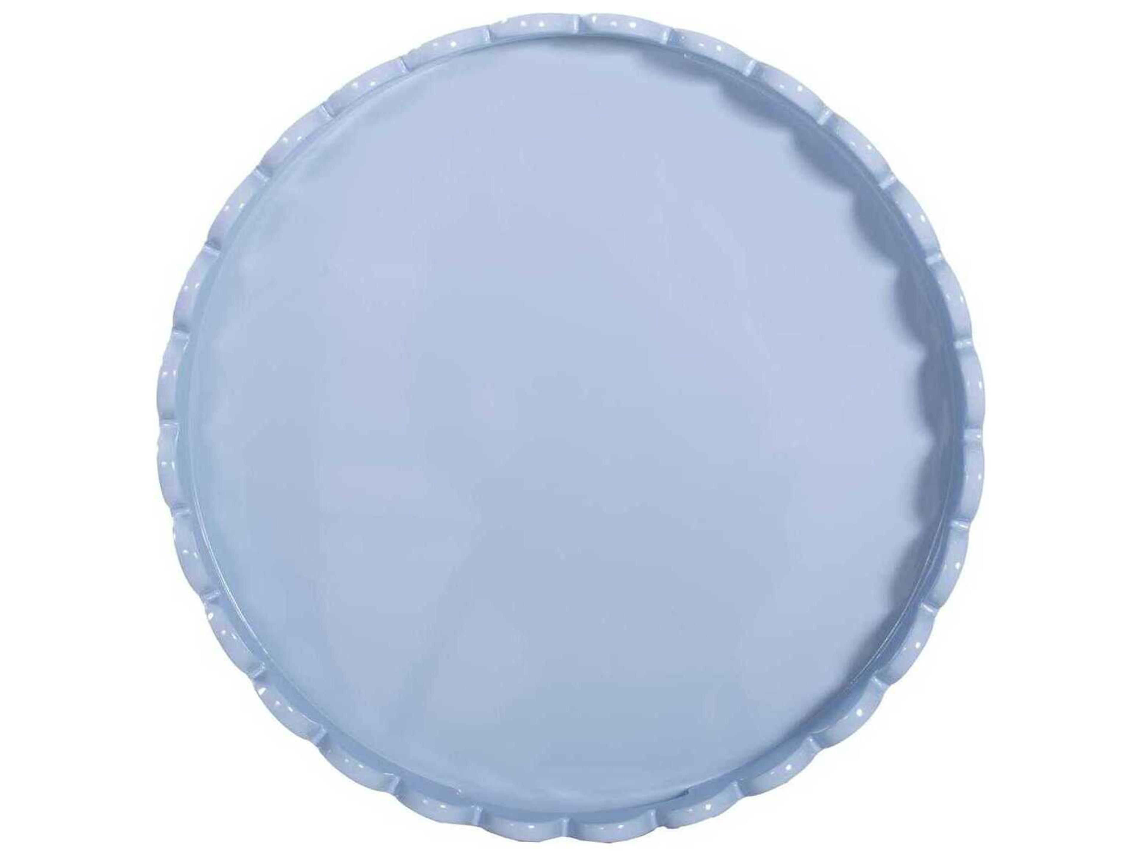 Howard Elliott Scalloped Riviera Light Blue Grey Serving Tray