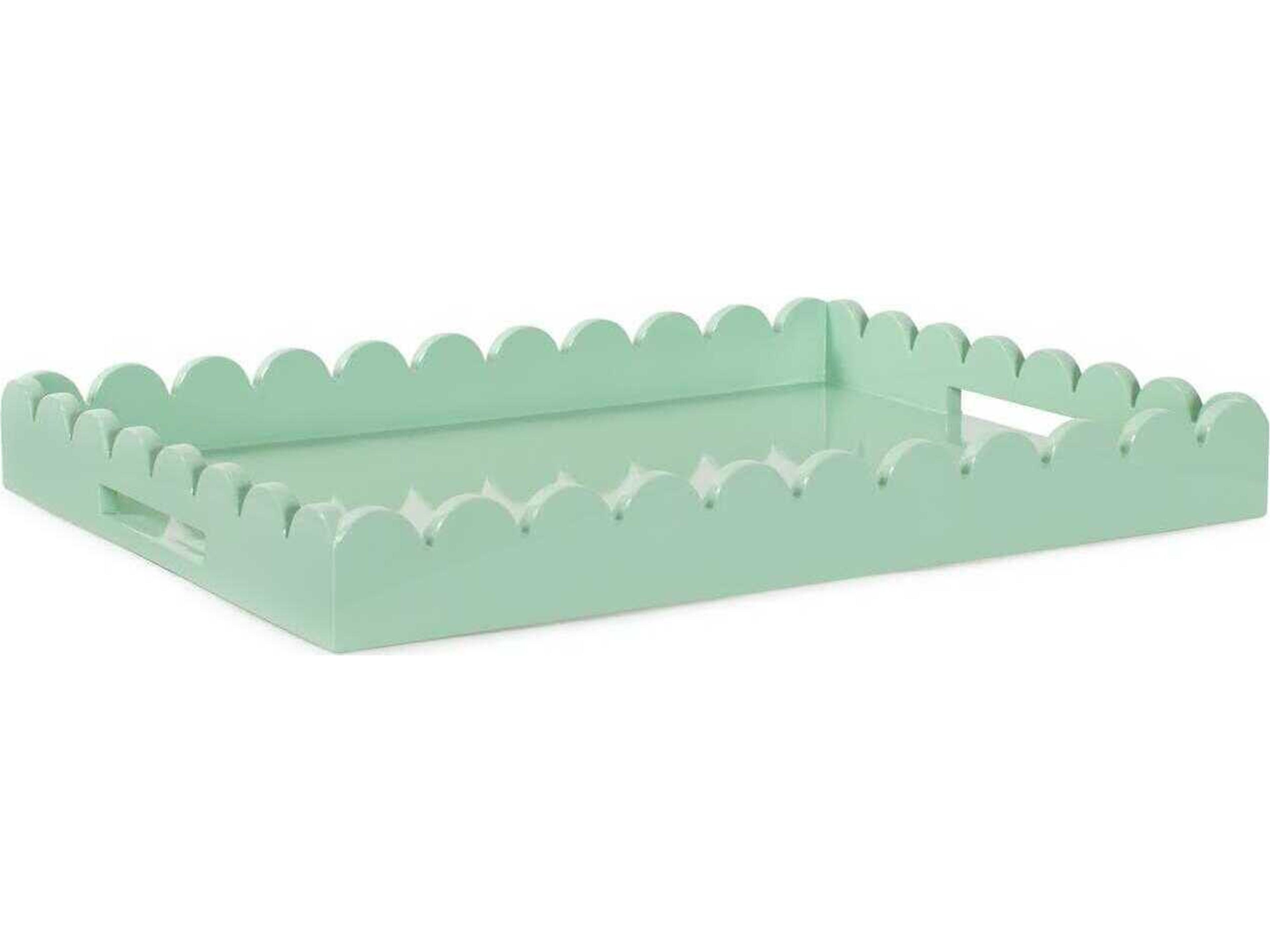 Scalloped Riviera Light Green Serving Tray