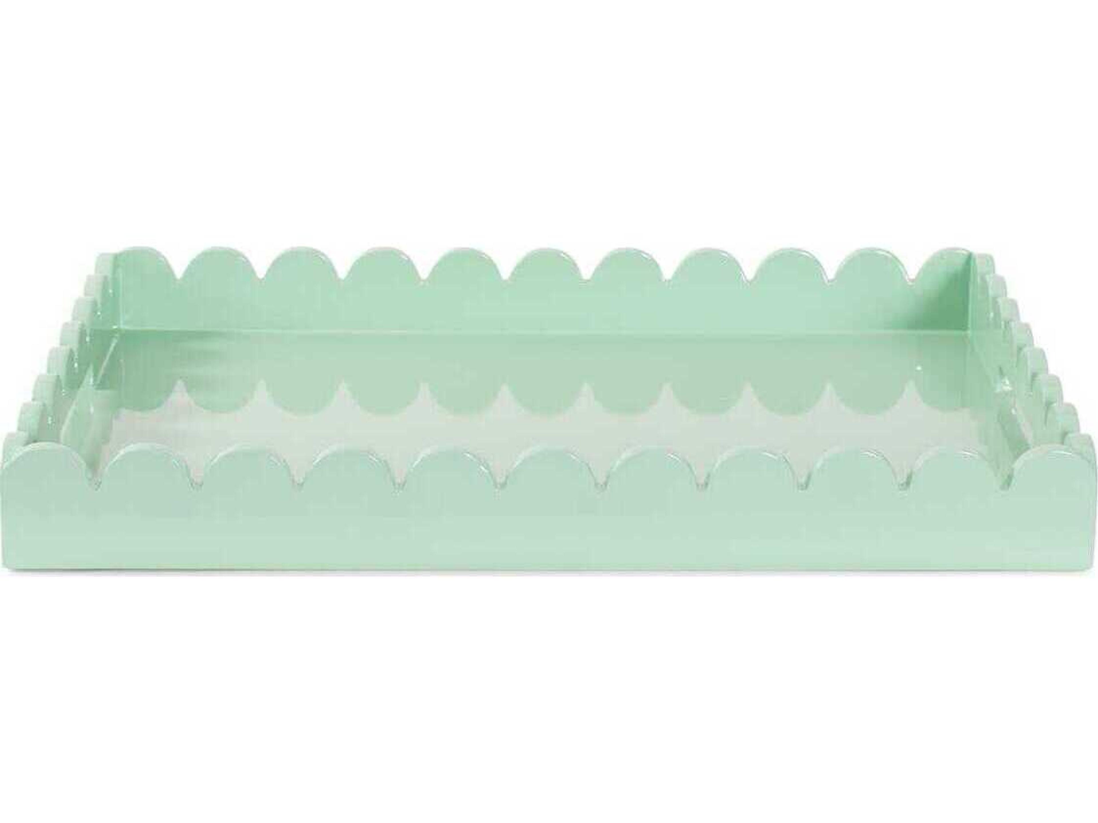Howard Elliott Scalloped Riviera Light Green Serving Tray