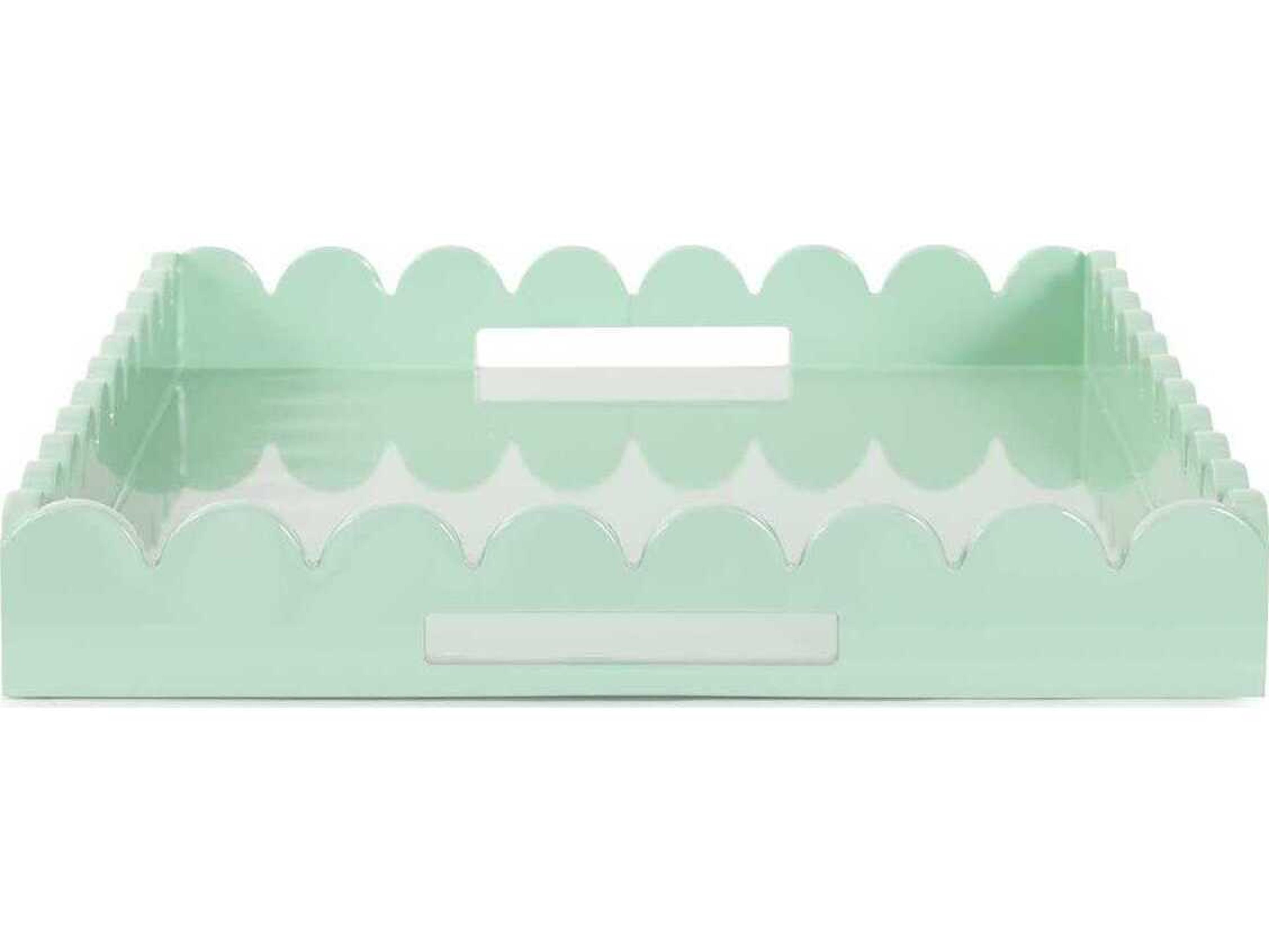 Howard Elliott Scalloped Riviera Light Green Serving Tray