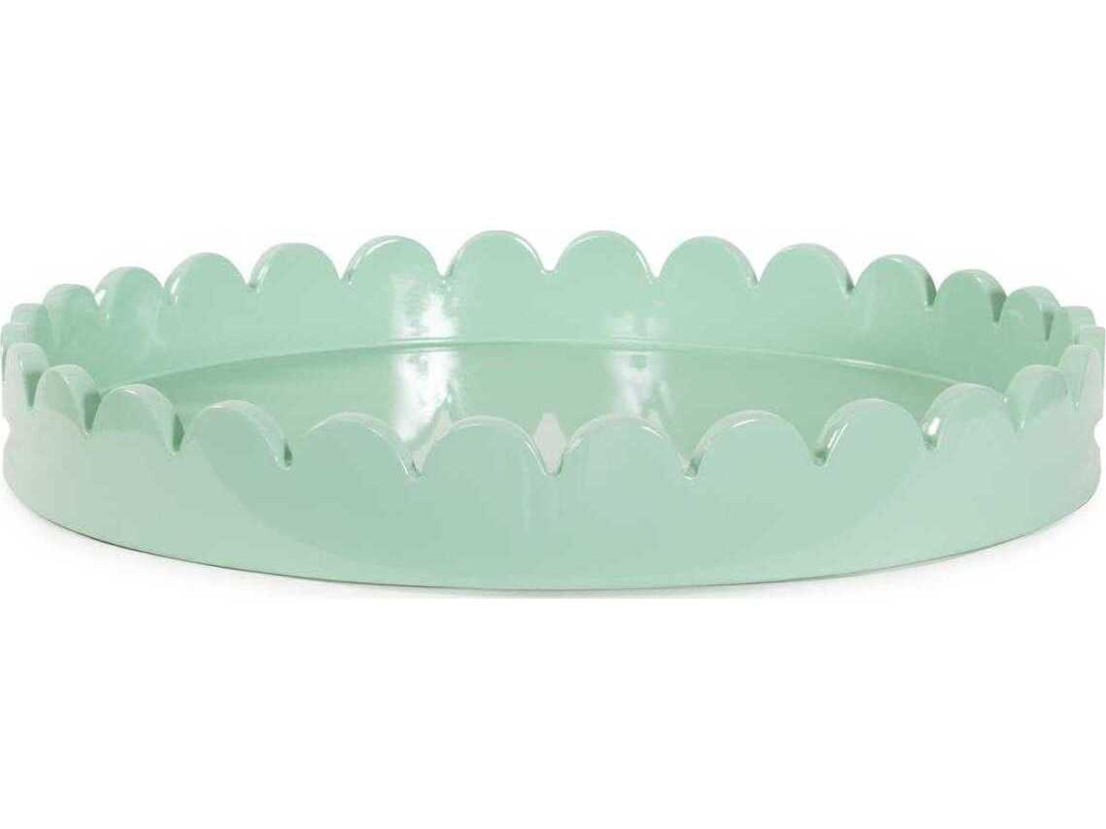 Howard Elliott Scalloped Riviera Light Green Serving Tray