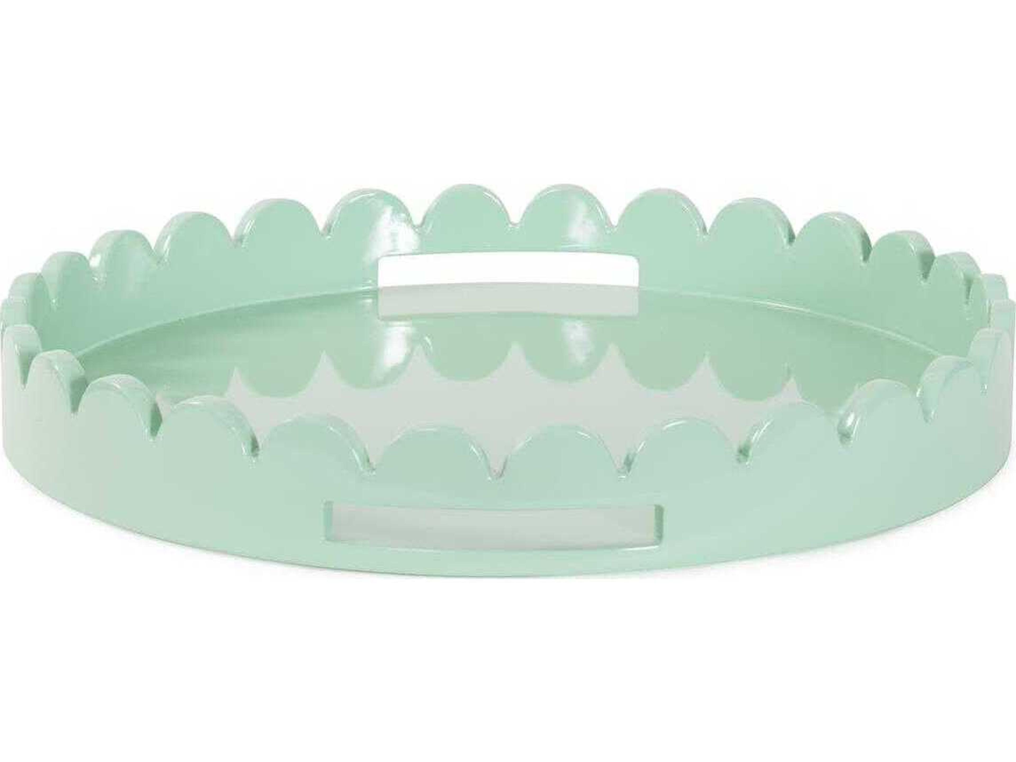 Howard Elliott Scalloped Riviera Light Green Serving Tray