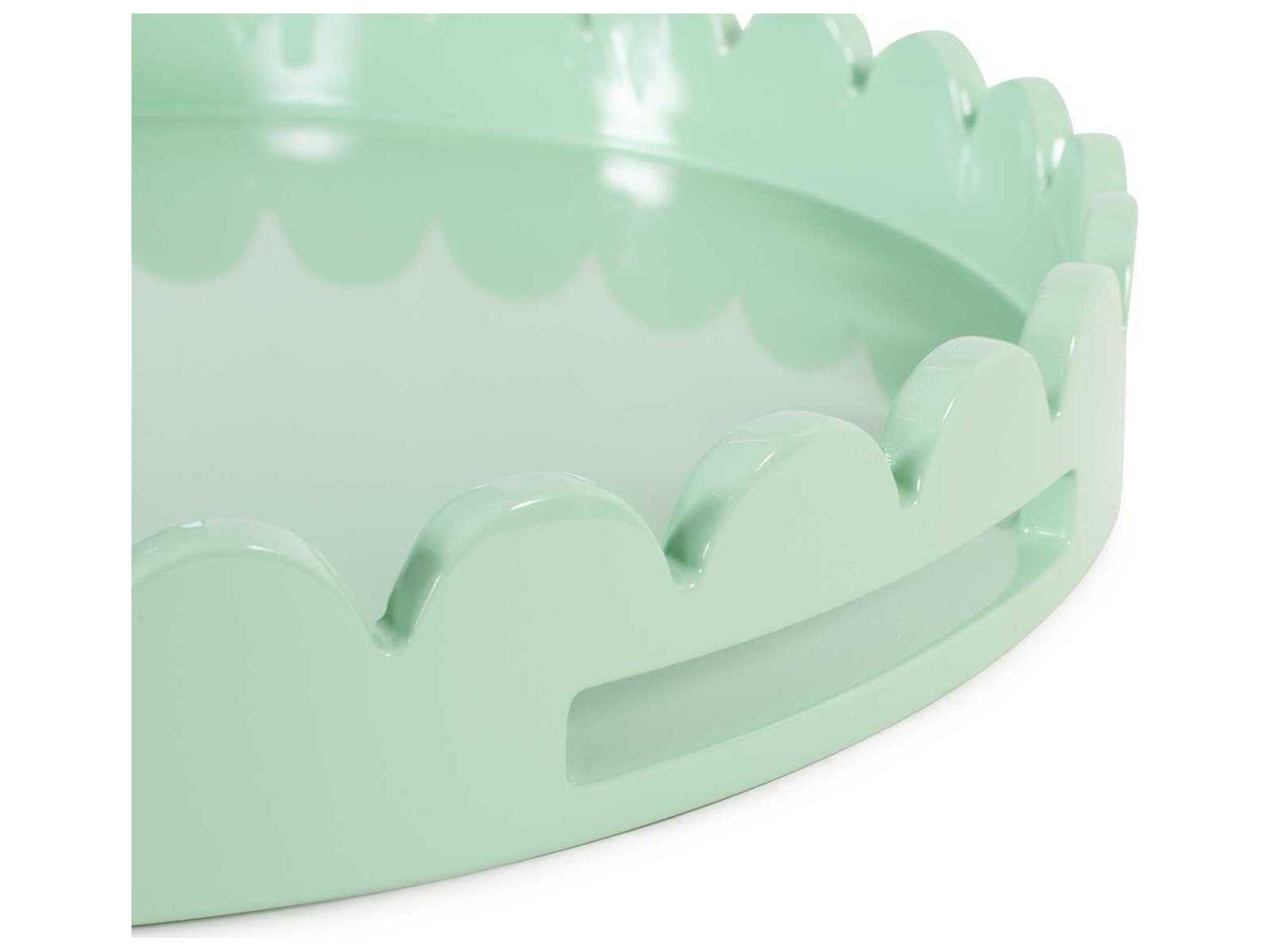 Howard Elliott Scalloped Riviera Light Green Serving Tray