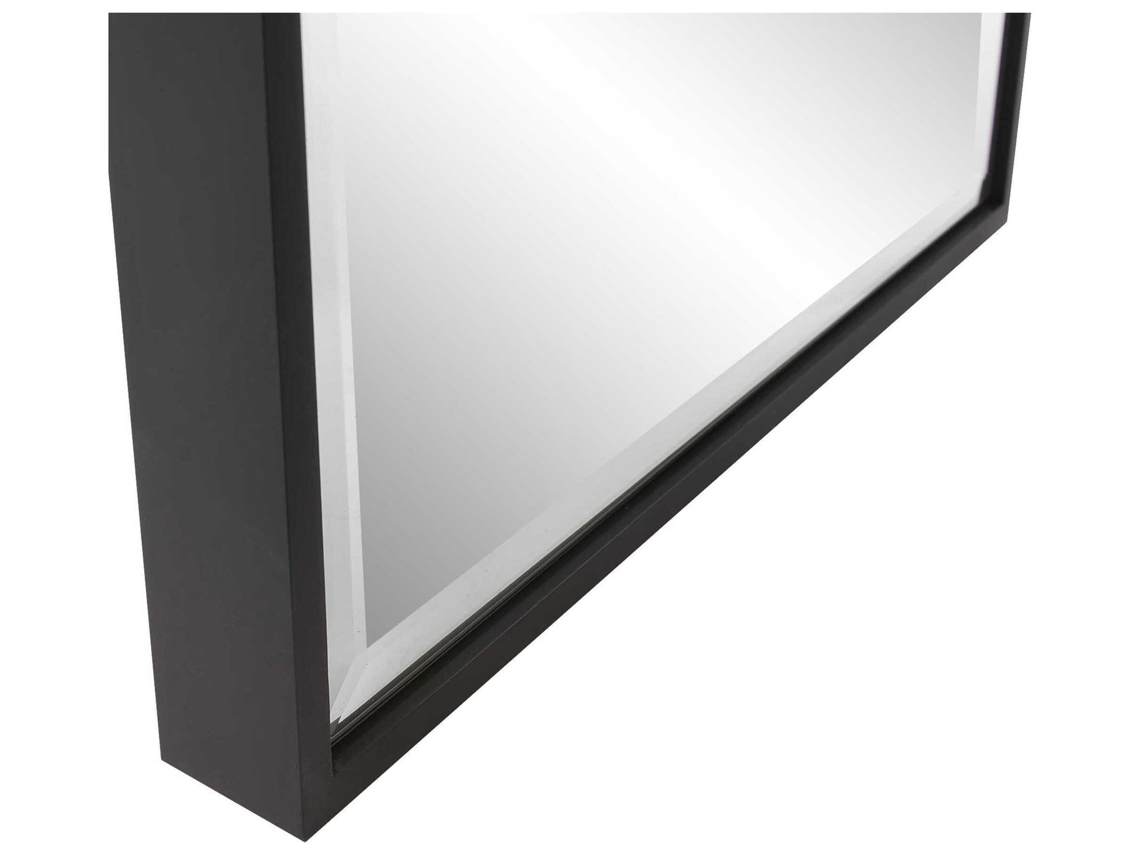 Howard Elliott Apollo Matte Black Rectangular Wall Mirror