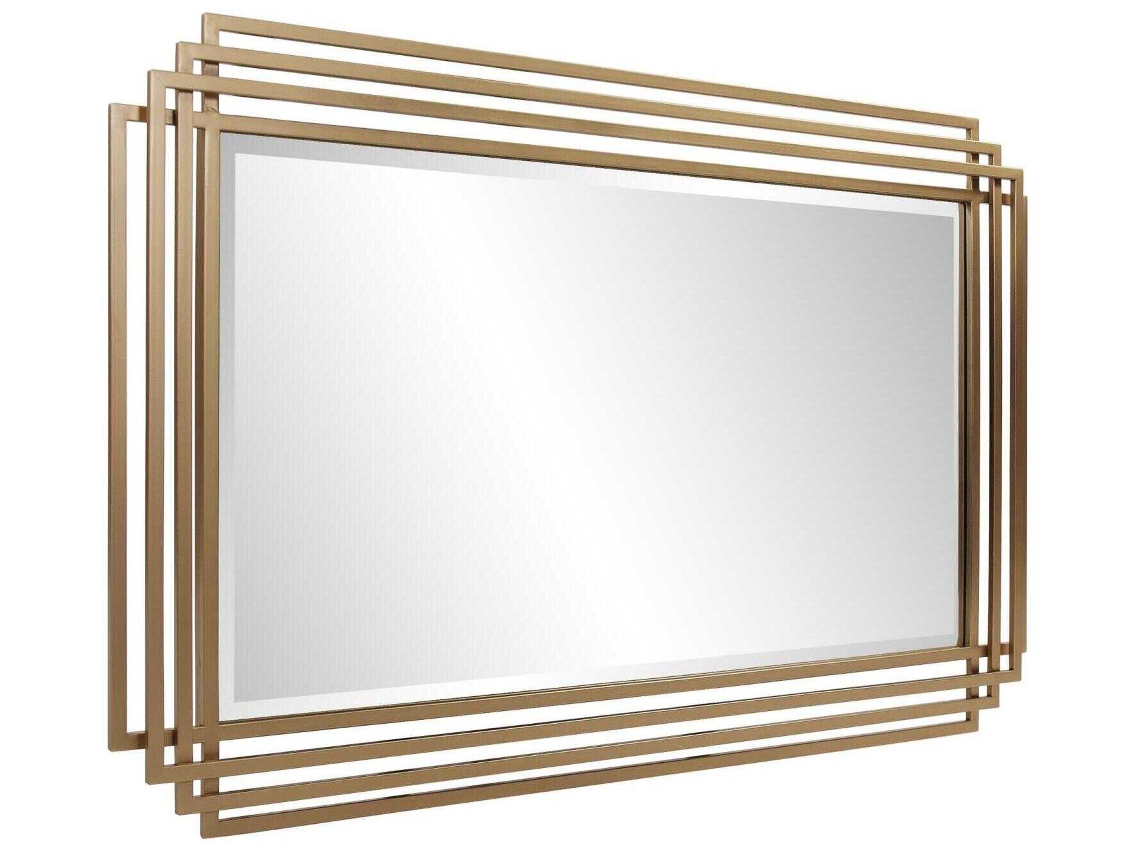 Howard Elliott Bancroft Metallic Gold Rectangular Wall Mirror