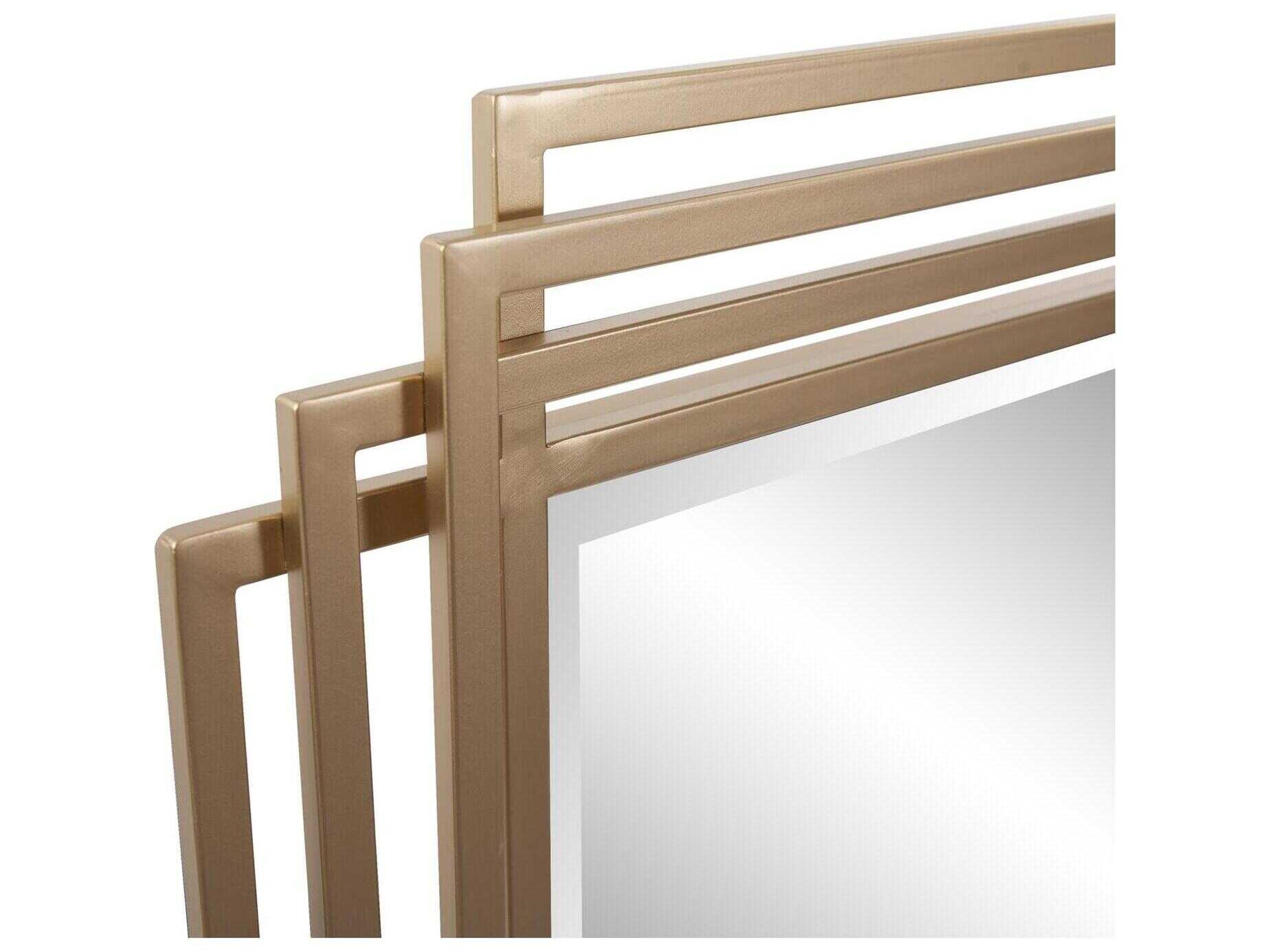 Howard Elliott Bancroft Metallic Gold Rectangular Wall Mirror