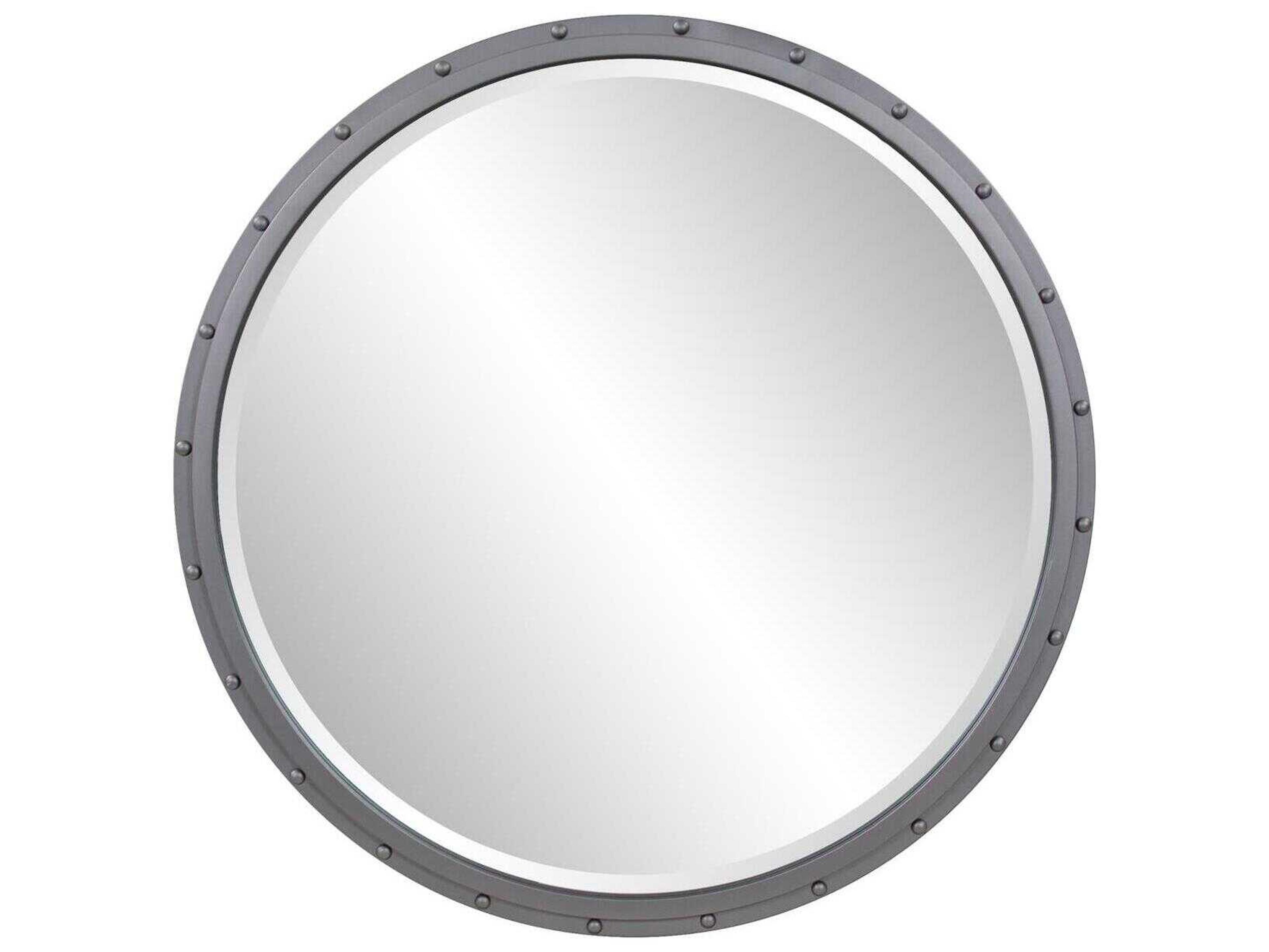 Fordham Charcoal Round Wall Mirror