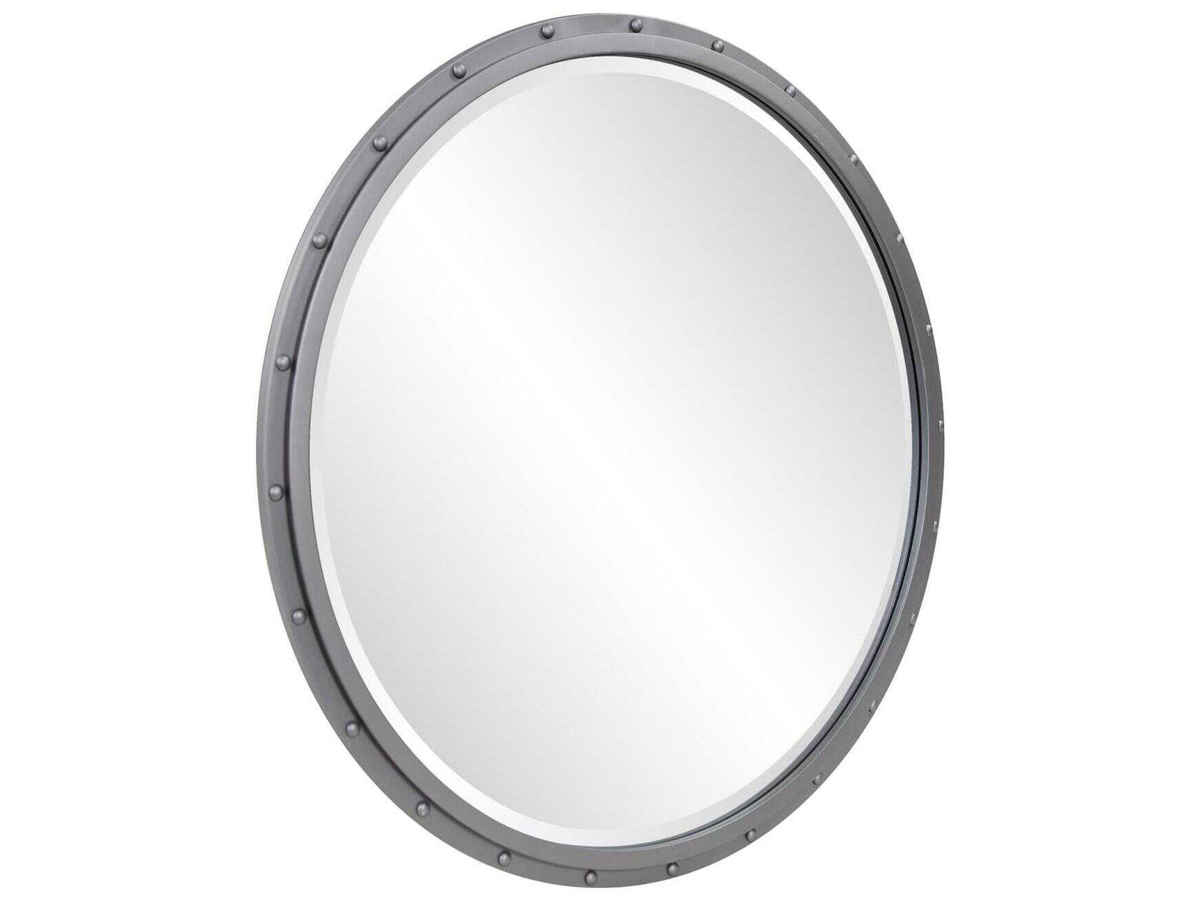Howard Elliott Fordham Charcoal Round Wall Mirror