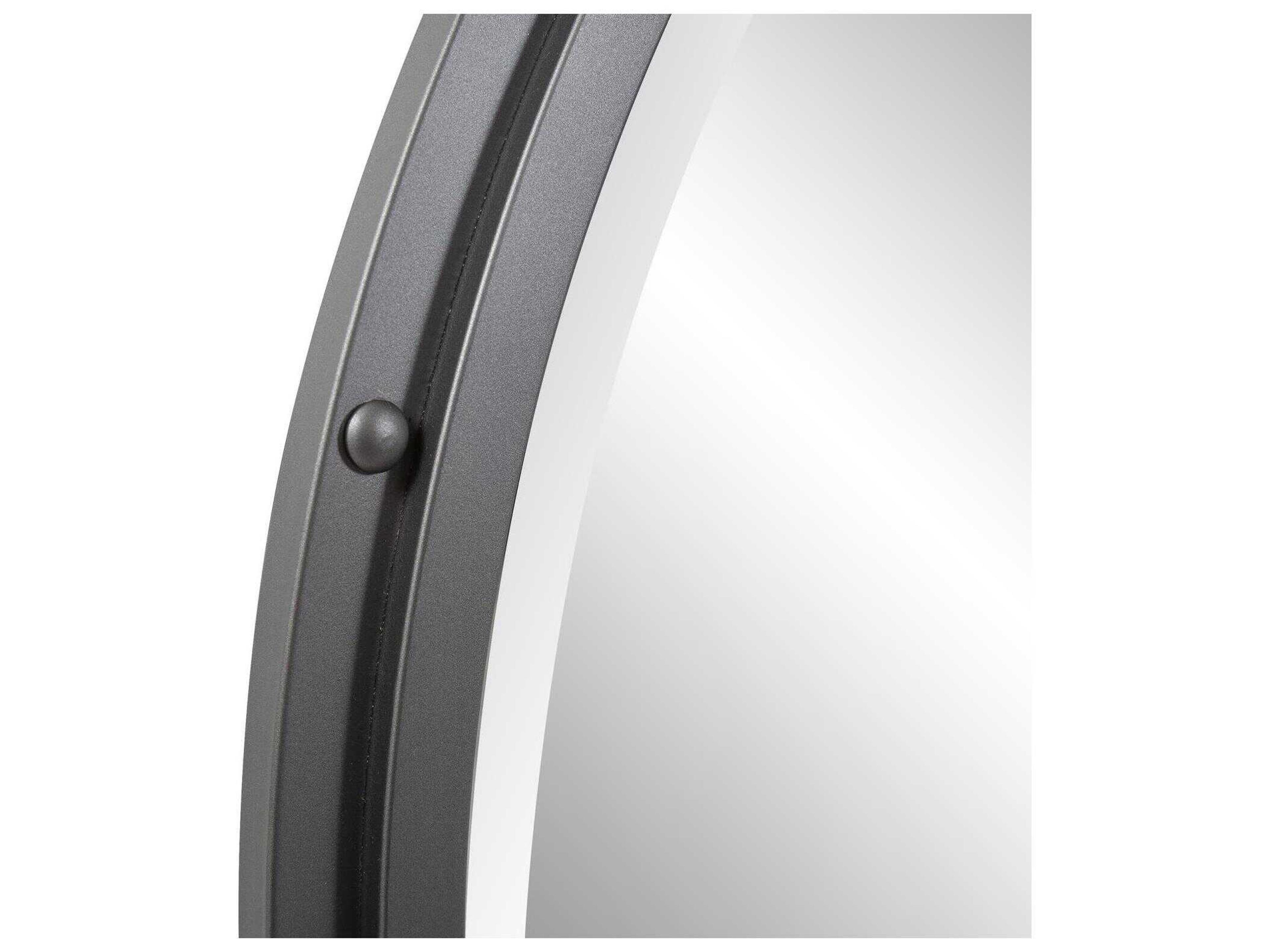 Howard Elliott Fordham Charcoal Round Wall Mirror