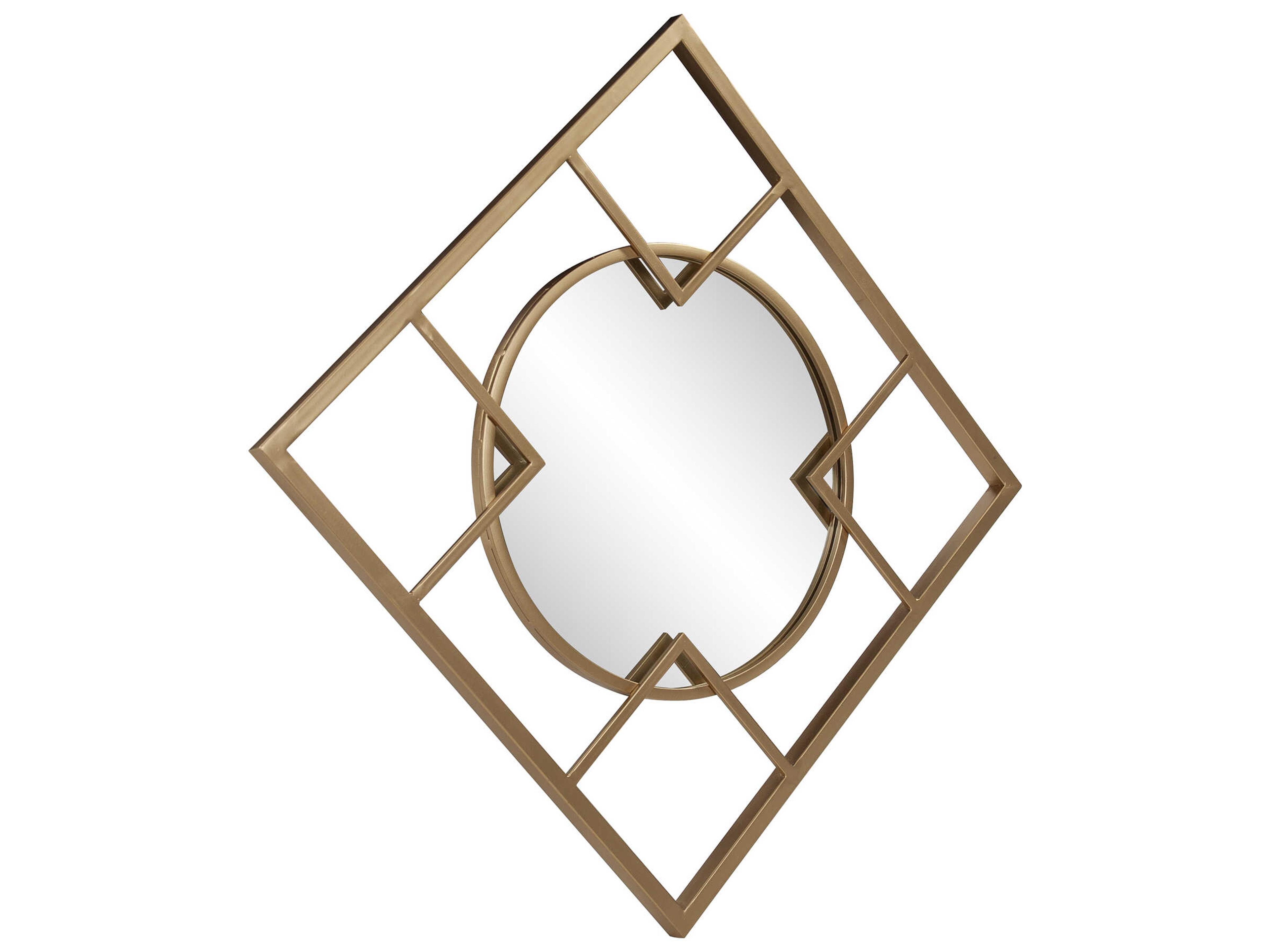 Howard Elliott Sira Matte Gold Round Wall Mirror
