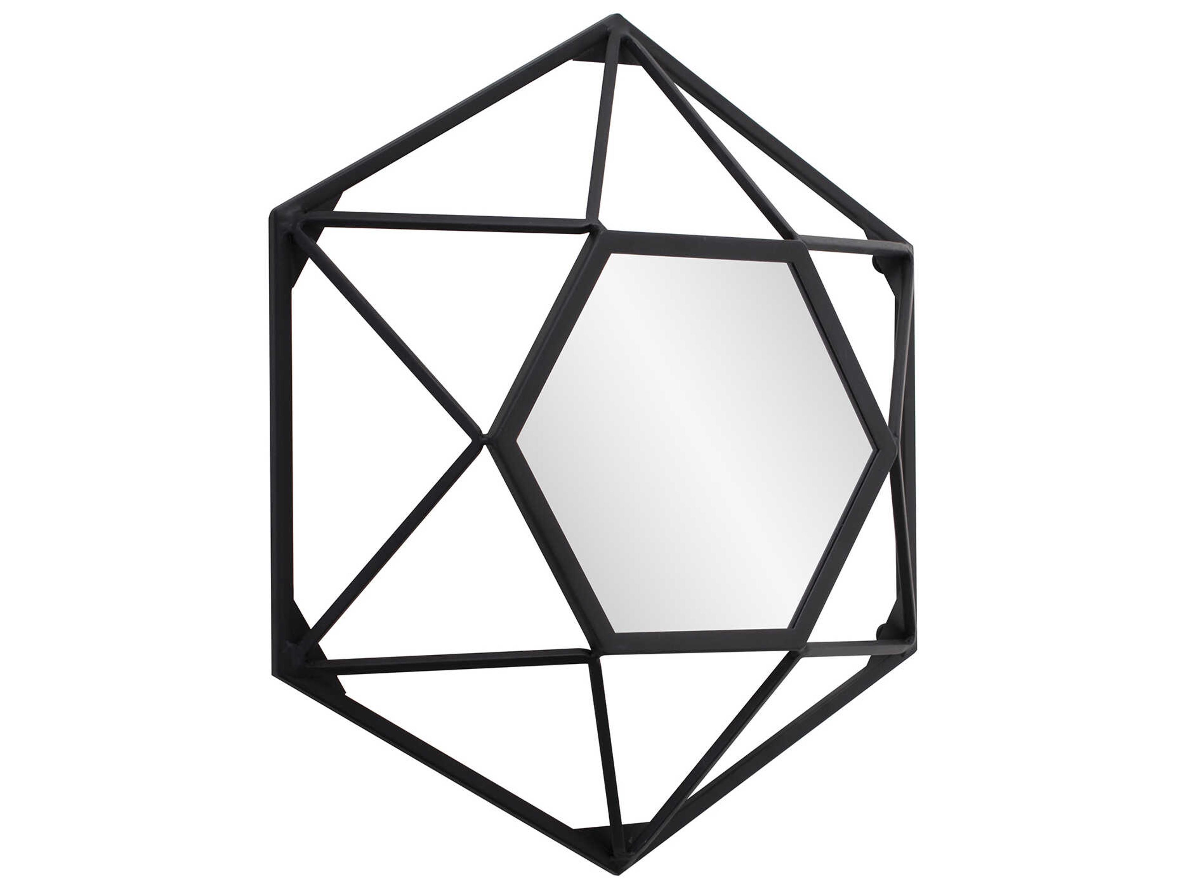 Howard Elliott Wren Matte Black Wall Mirror