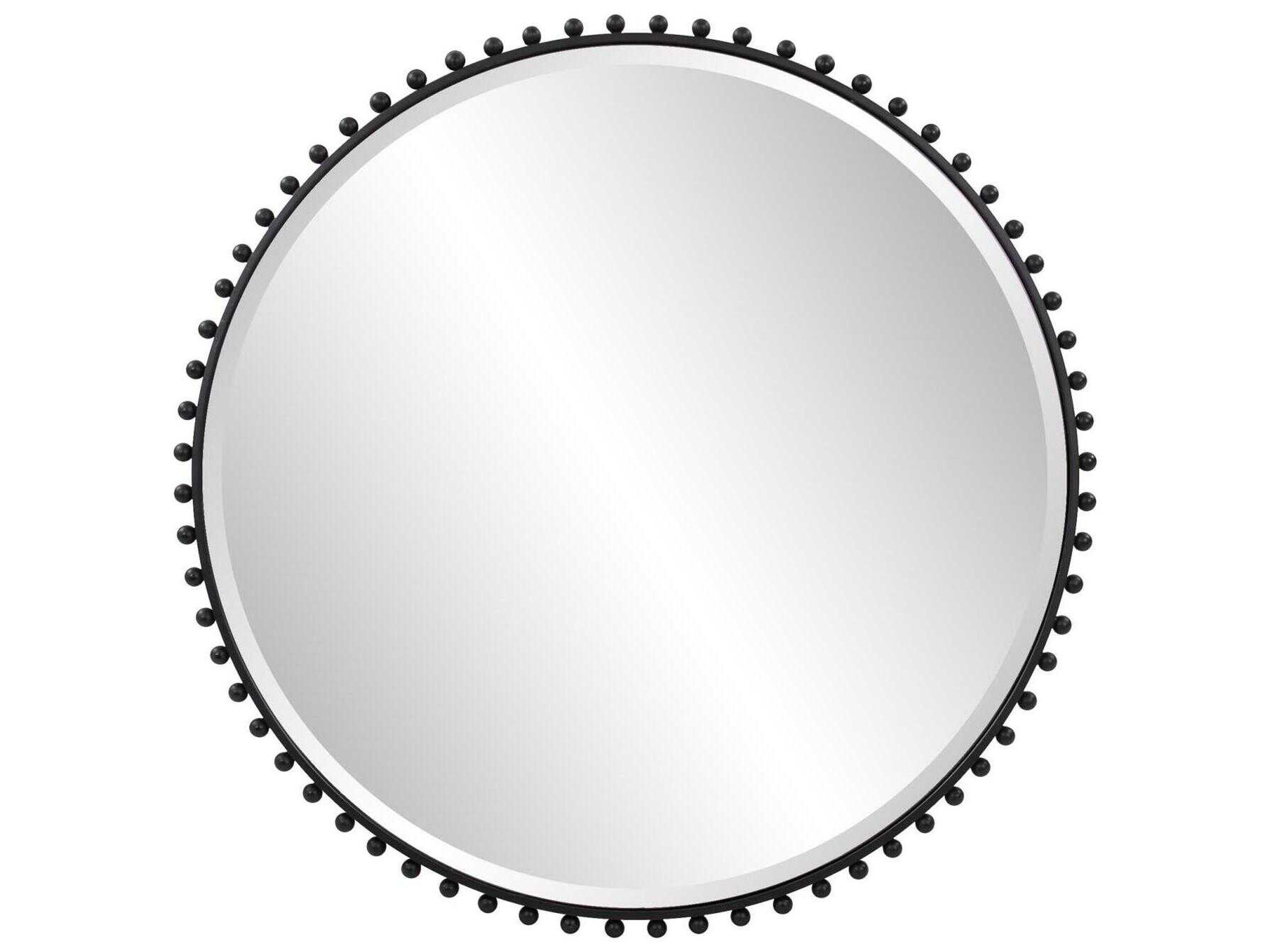 Bellfore Matte Black Round Wall Mirror