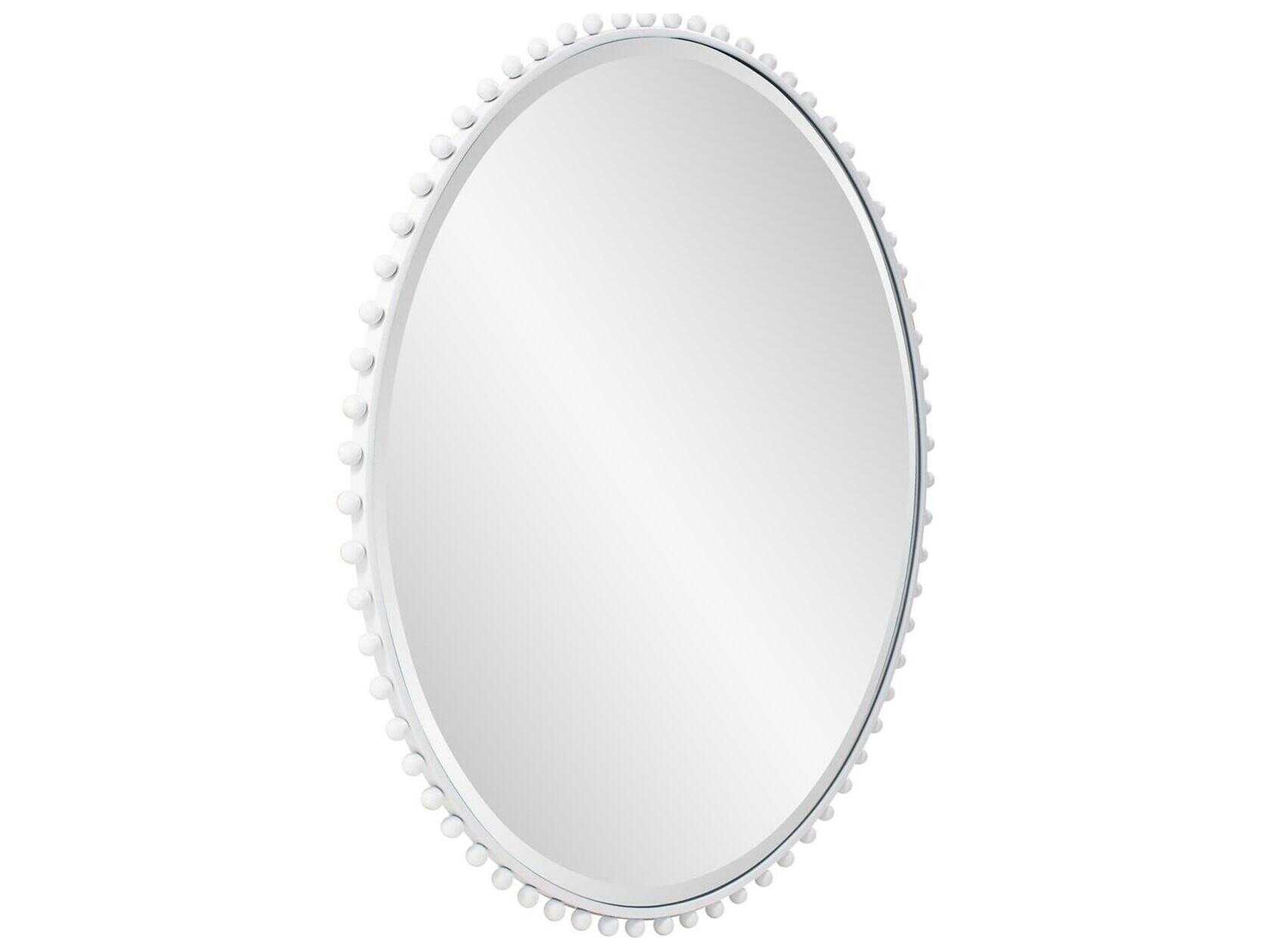 Howard Elliott Bellfore Matte Black Round Wall Mirror