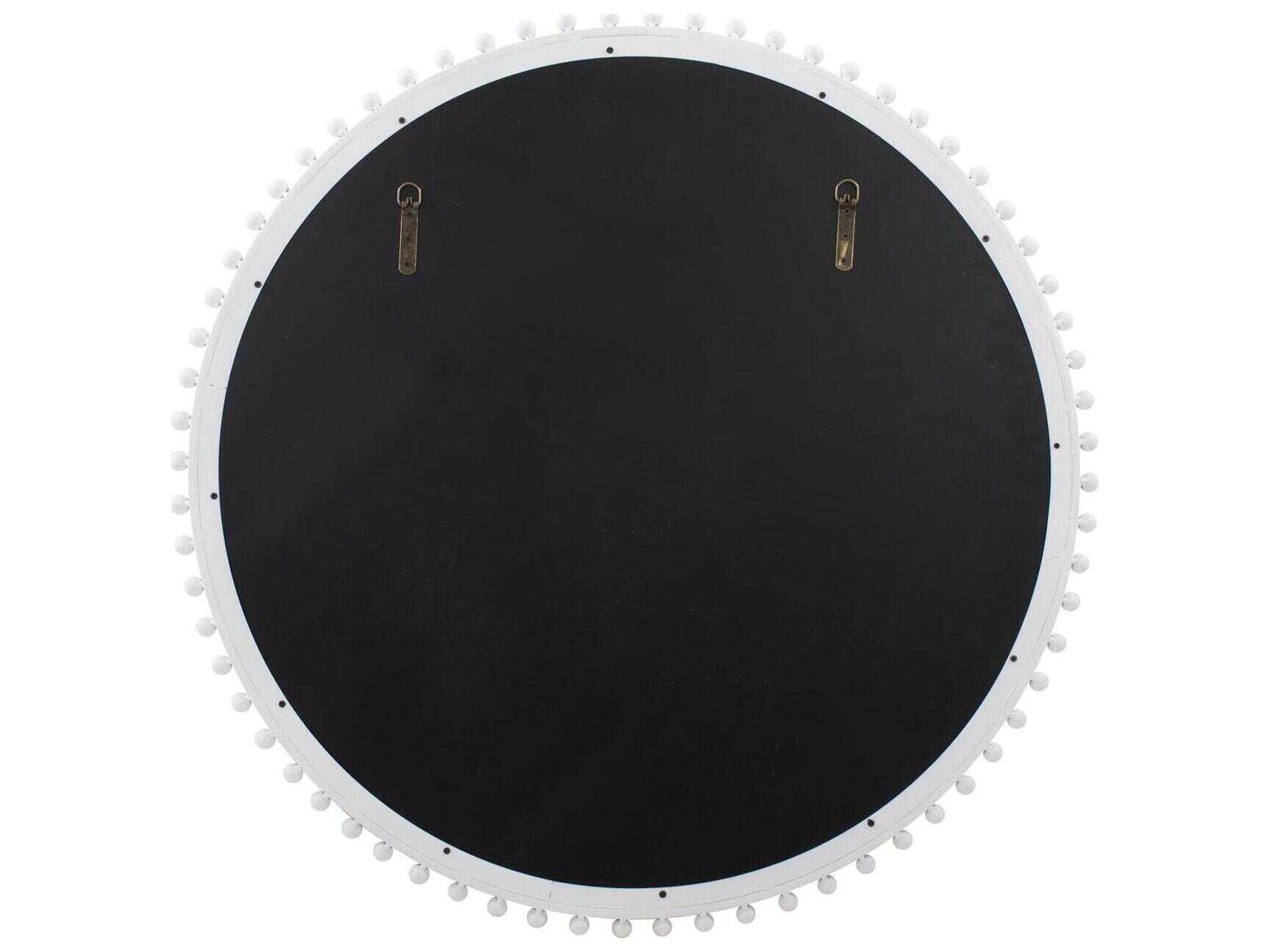 Howard Elliott Bellfore Matte Black Round Wall Mirror