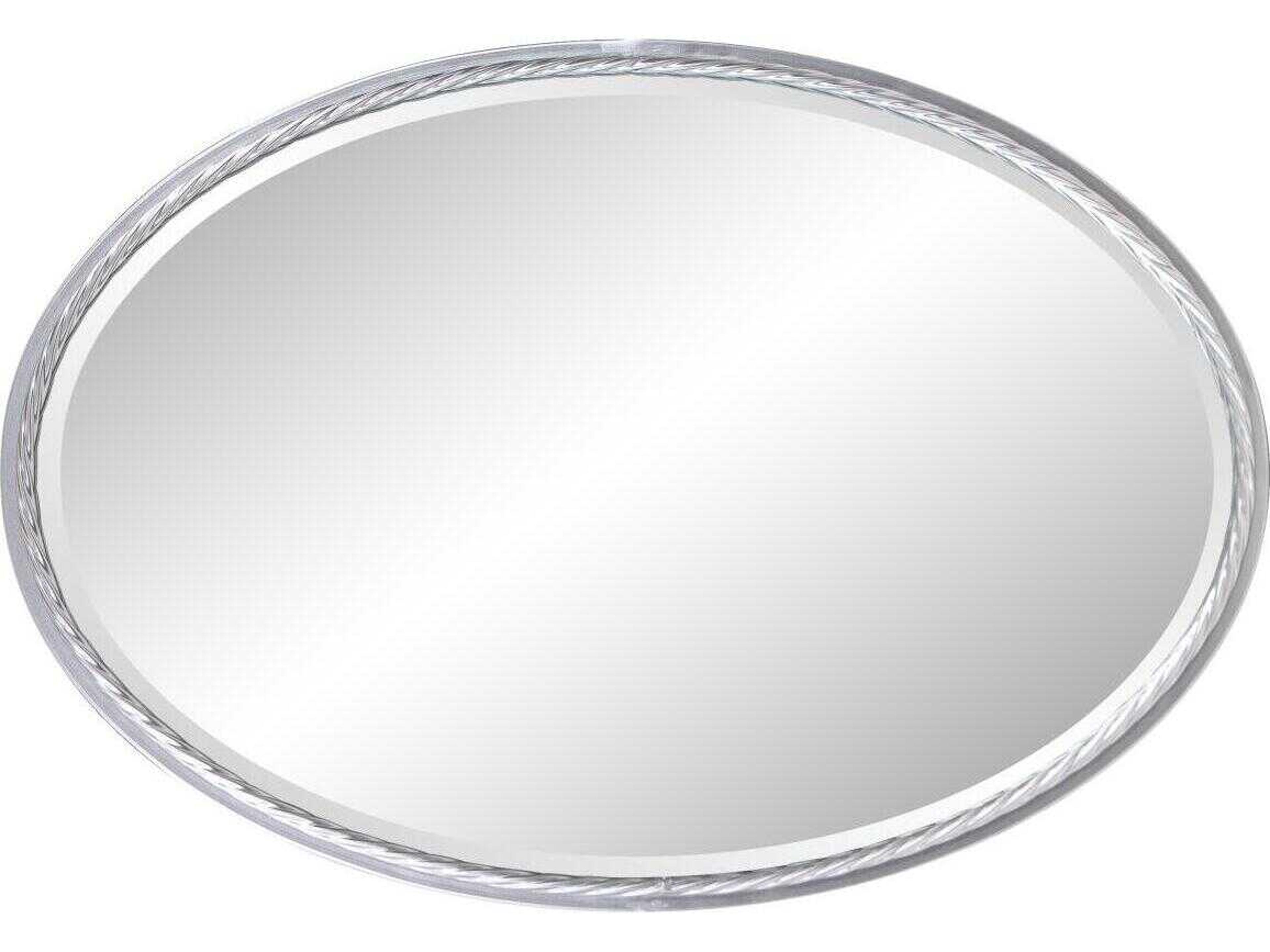 Howard Elliott Laid Bright Silver Oval Wall Mirror