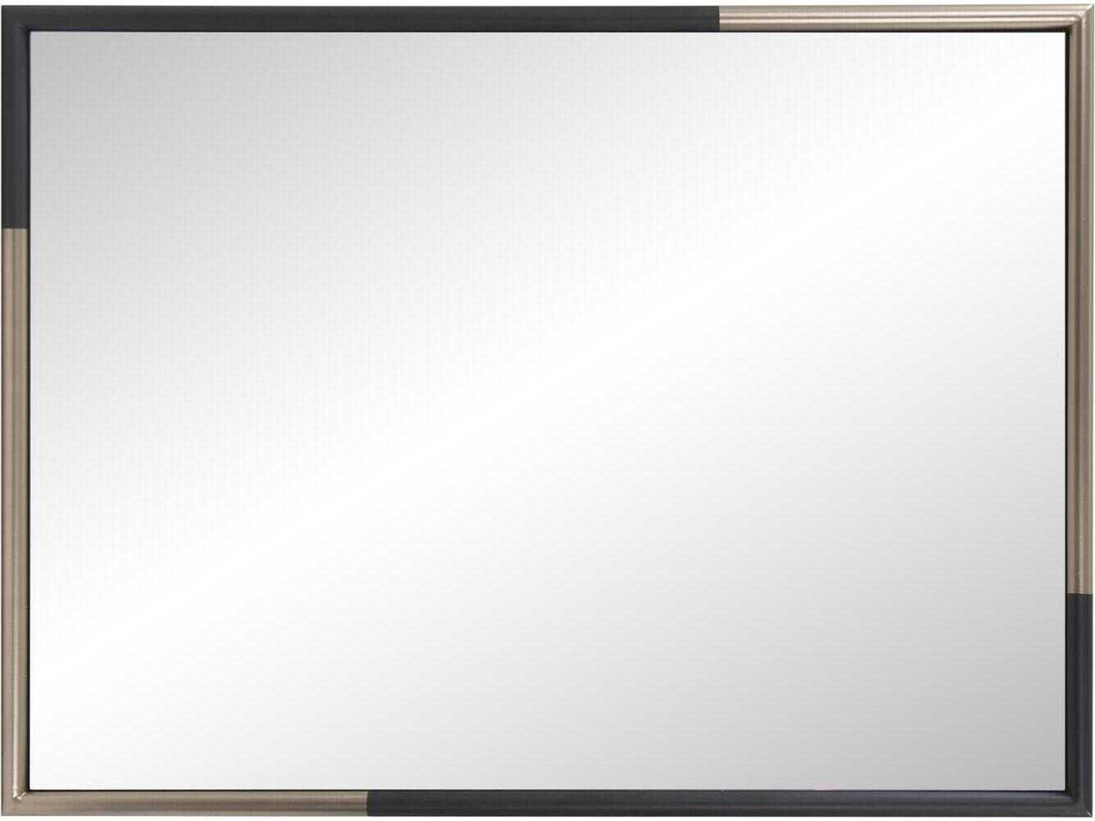 Howard Elliott Fitzgerald Black Brass Rectangular Wall Mirror