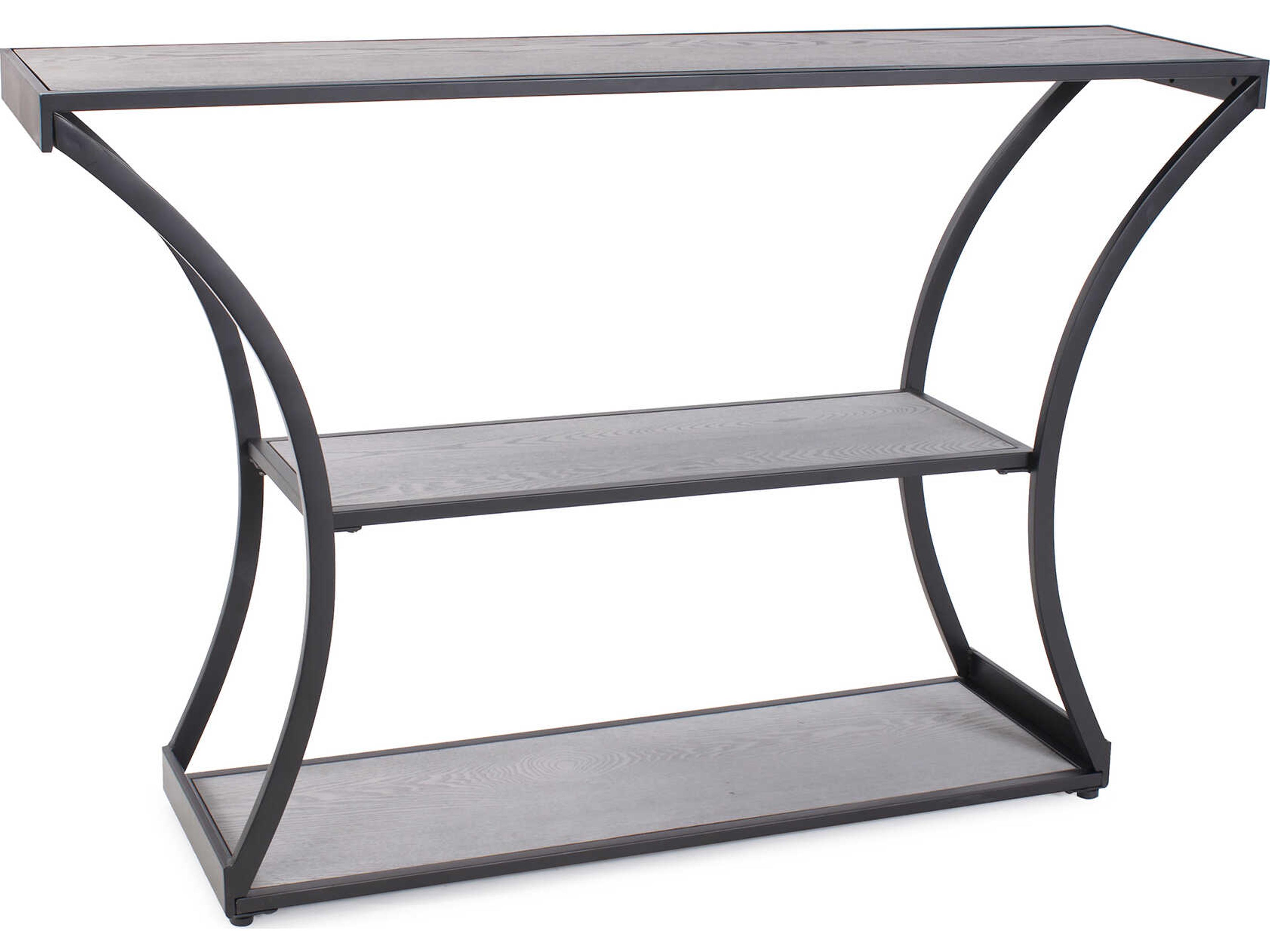 Collins Rectangular Wood Black Gray Console Table