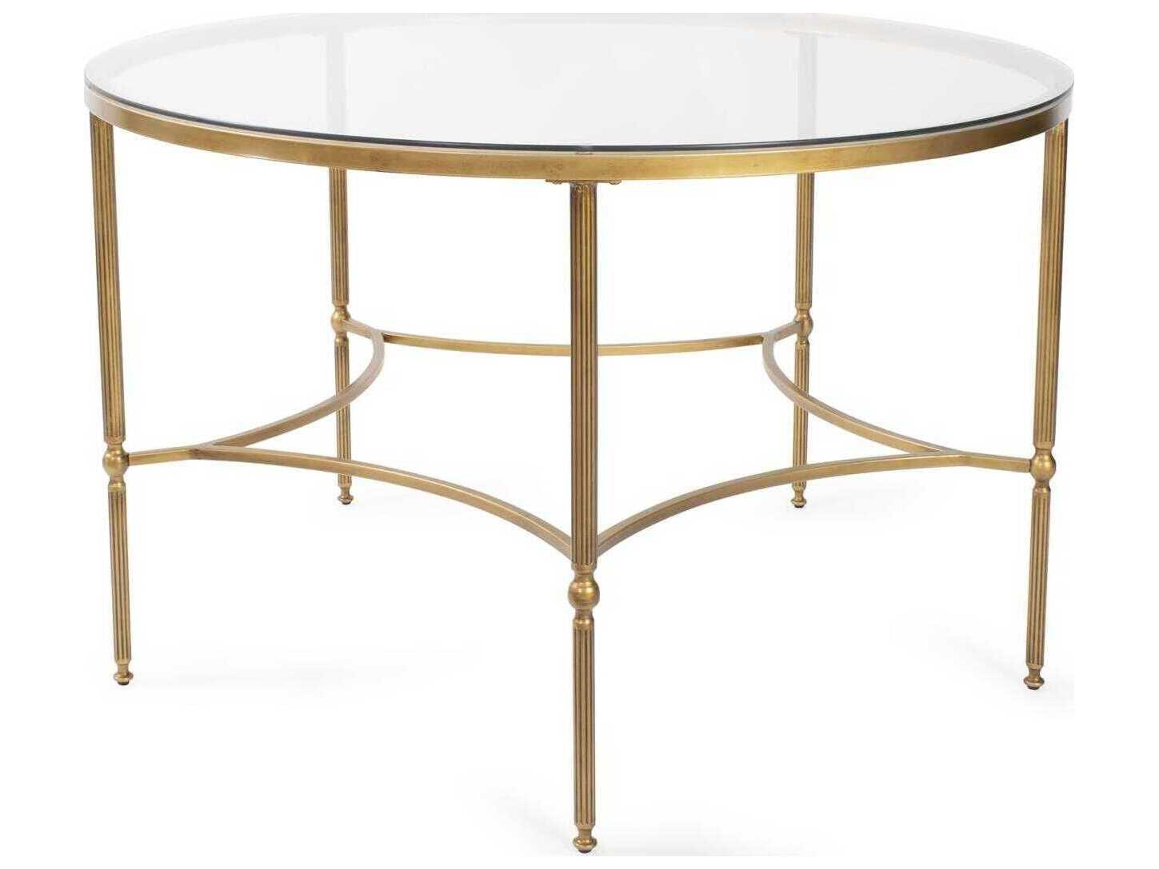Howard Elliott Bonnifait Round Glass Bronze Dining Table
