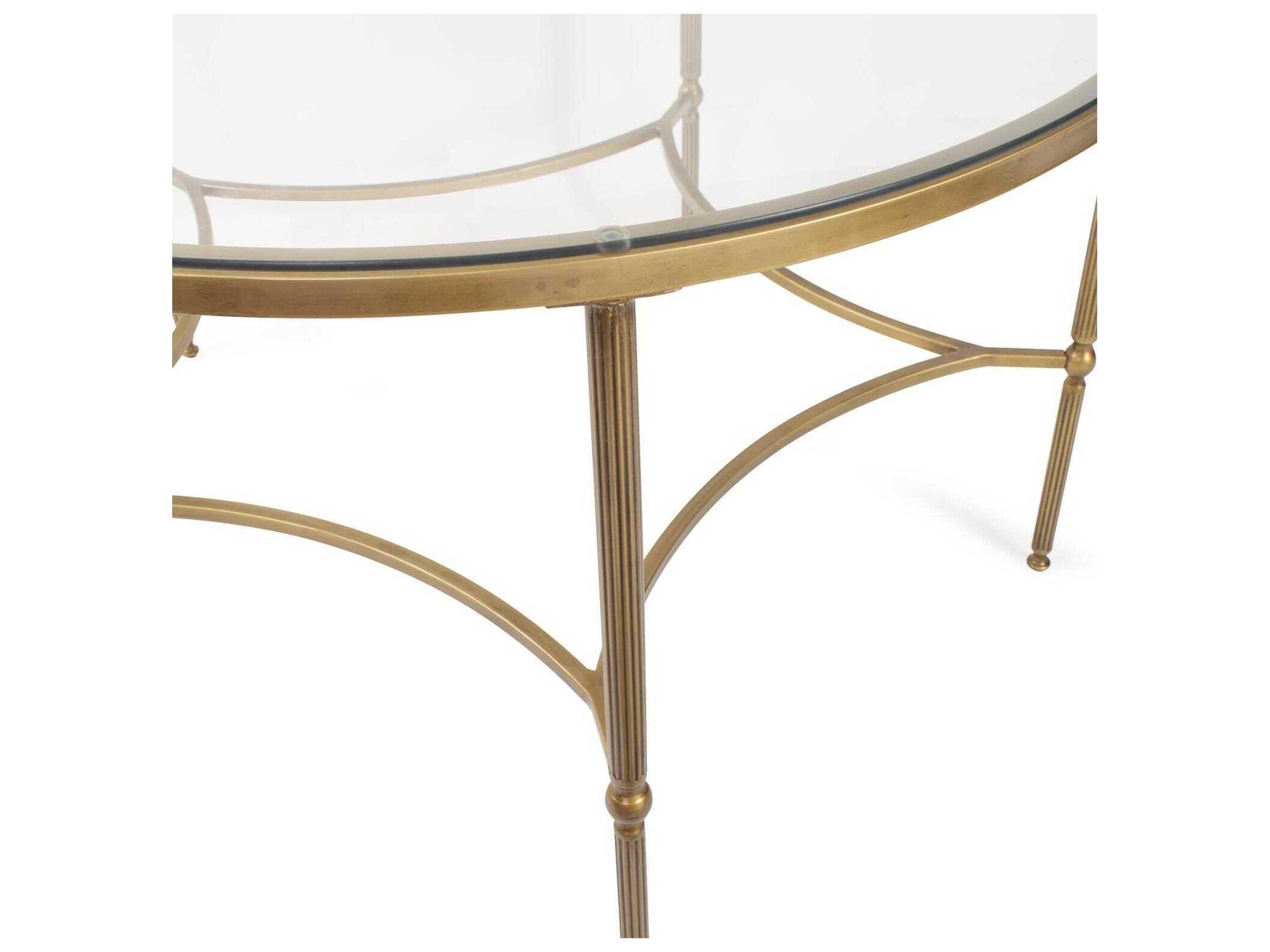 Howard Elliott Bonnifait Round Glass Bronze Dining Table