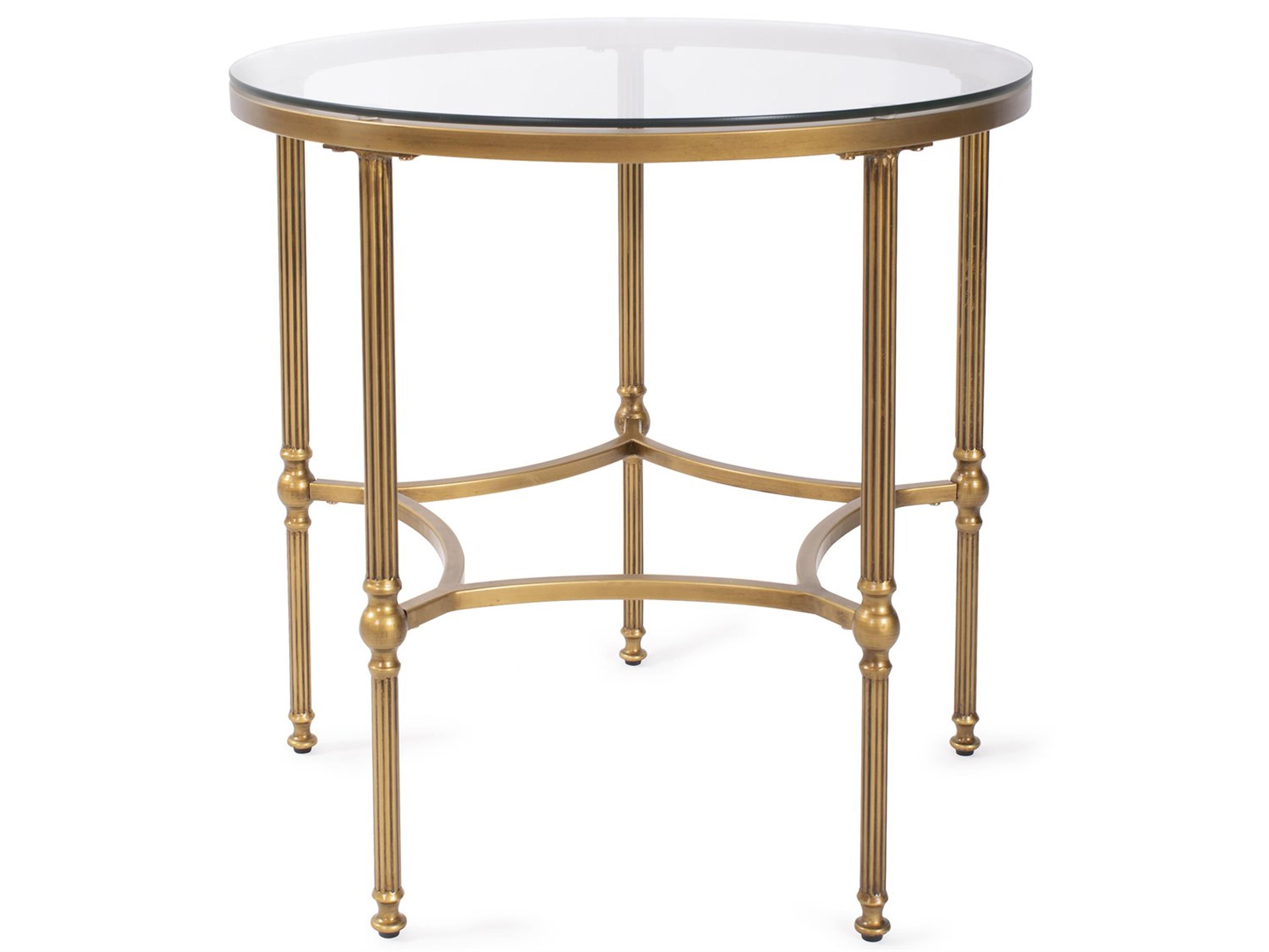 Bonnifait Round Glass Bronze End Table